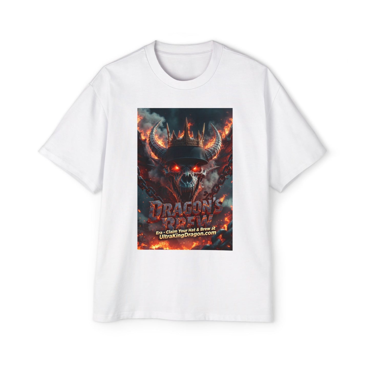 Dragon Skull Graphic Tee — Heavy Oversized Men's Fantasy T-Shirt
