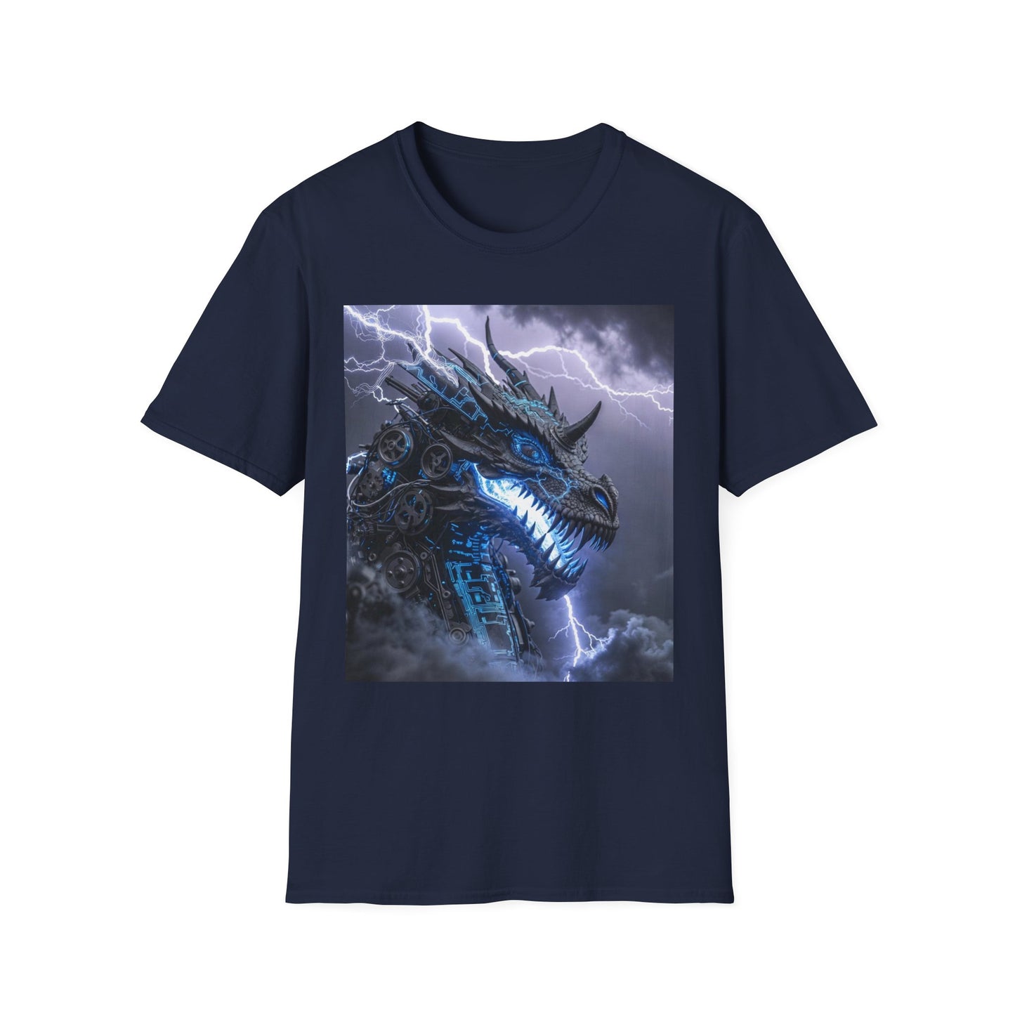 Dragon Storm T-Shirt — Electric Blue Fantasy Dragon Tee