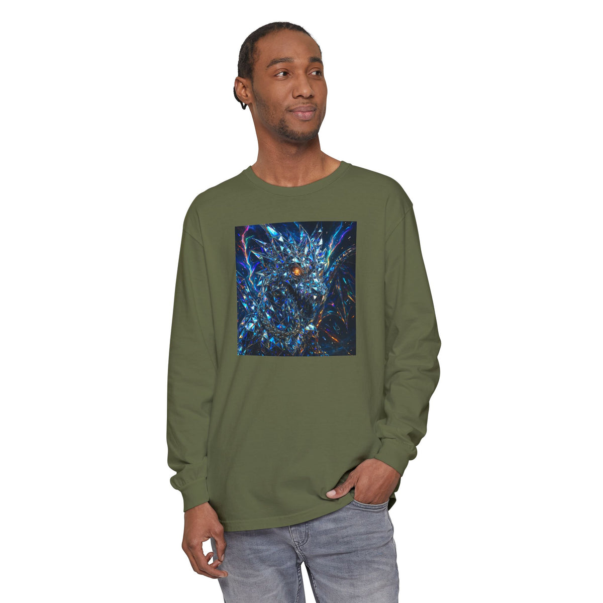 A Glass Dragon Garment-dyed Long Sleeve T-Shirt