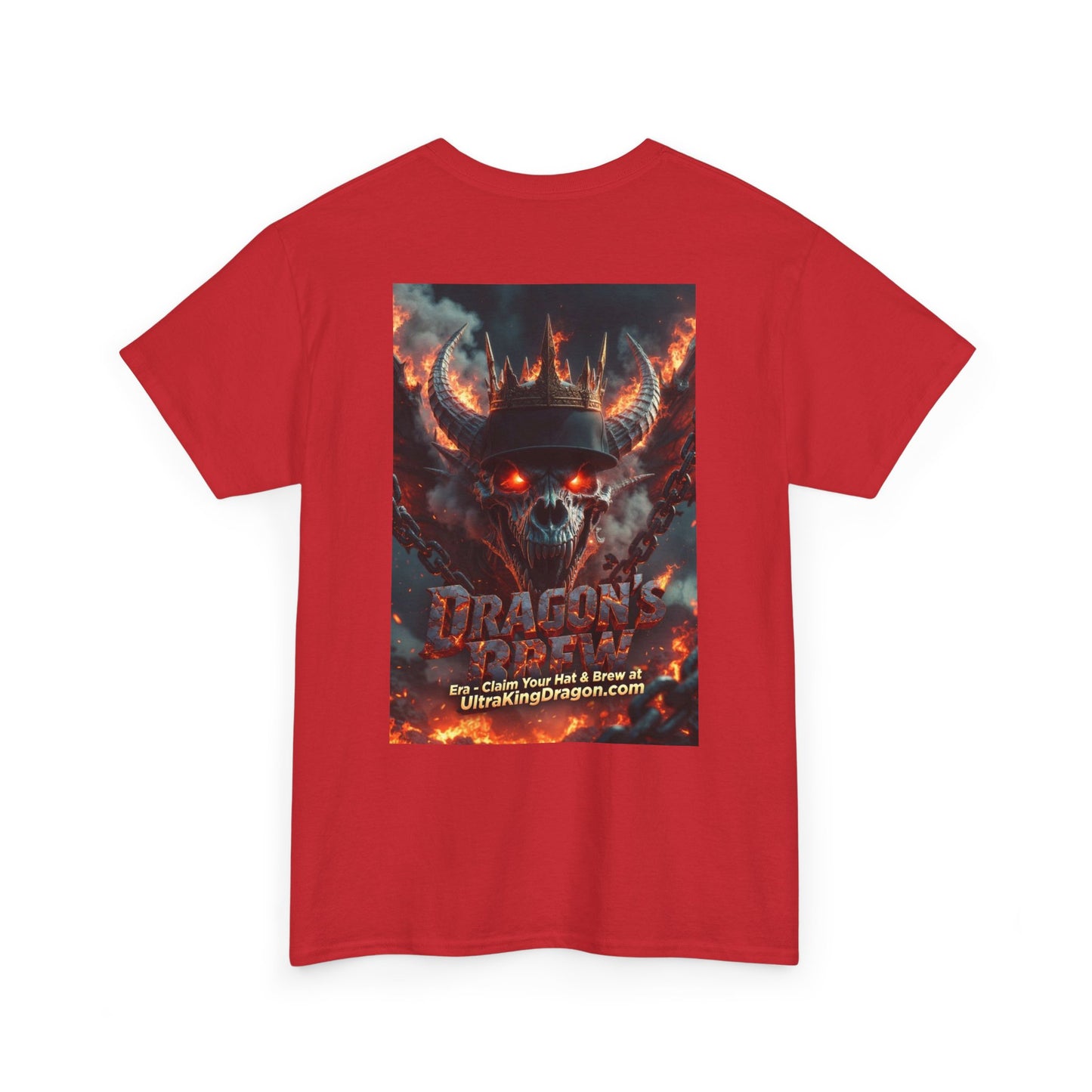 T-Shirt — "Dragon's Brew" Fiery Skull Graphic Tee