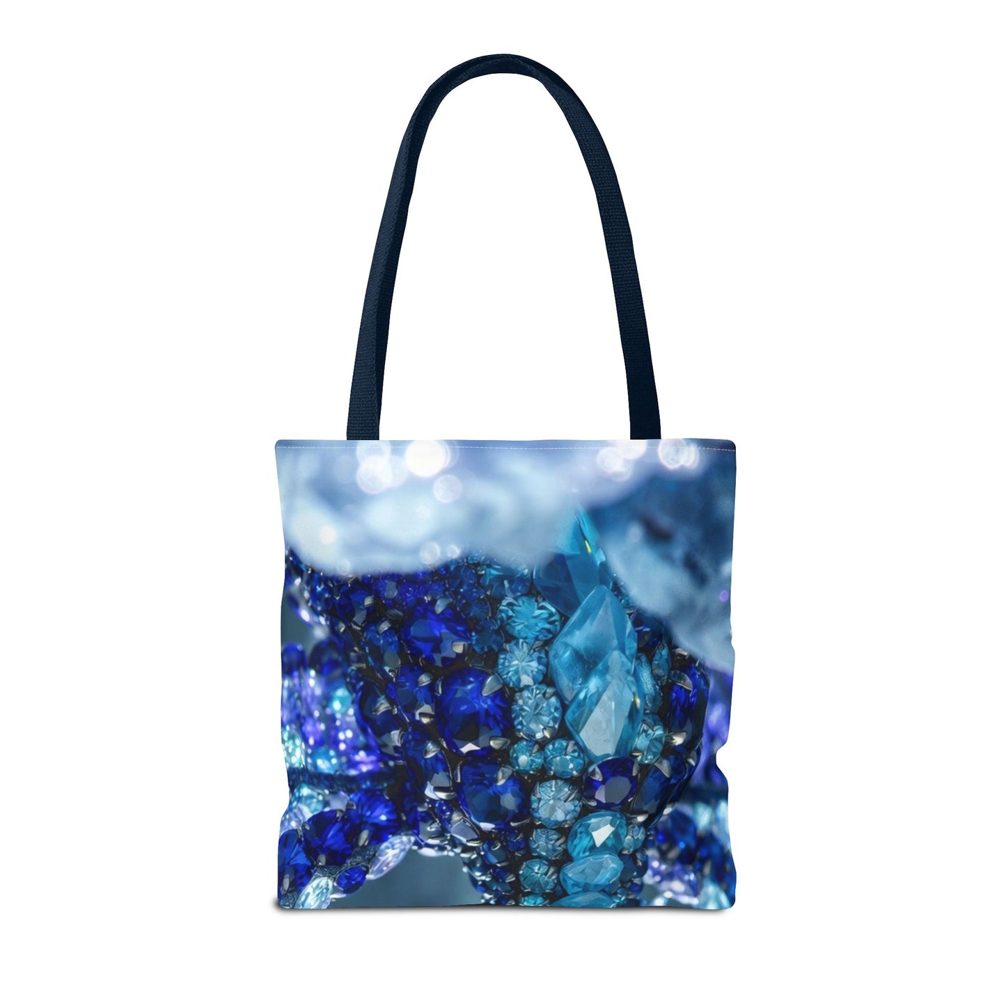 Blue Crystal Dragon Tote Bag — Fantasy Art All-Over Print