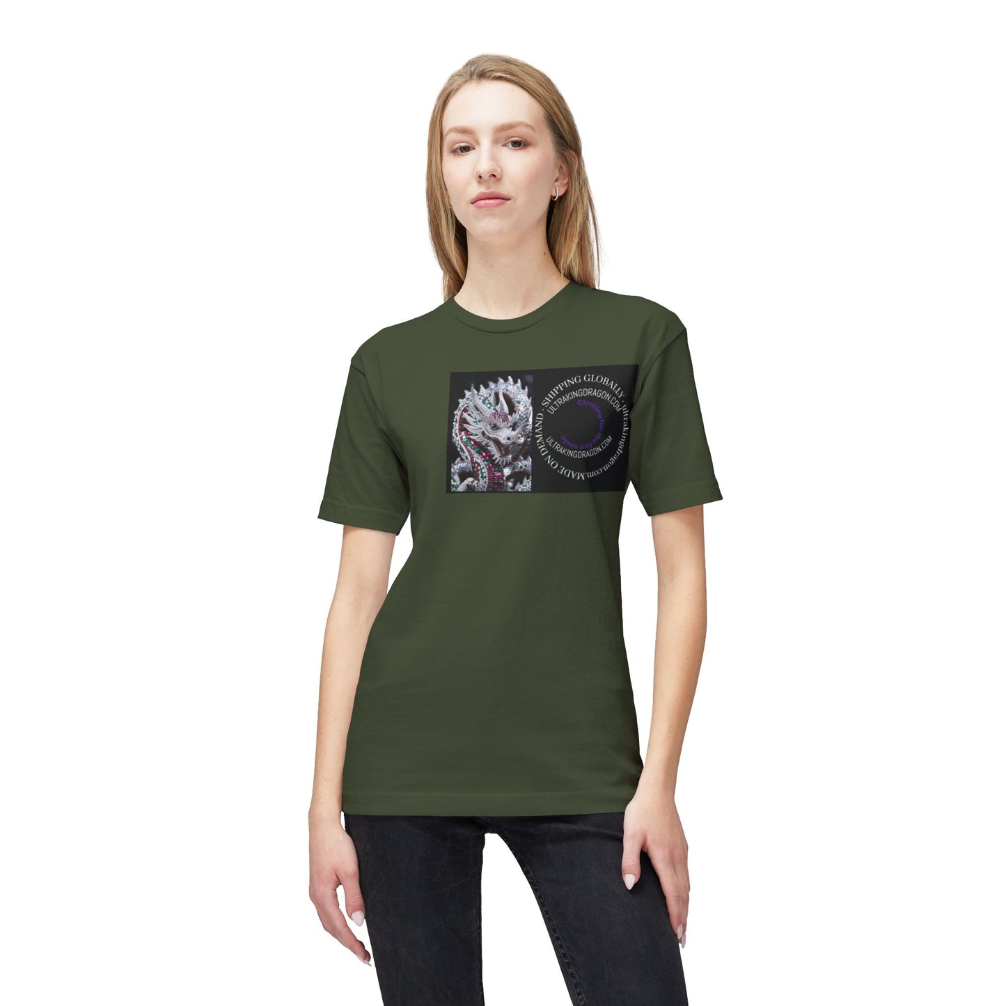 Dragon Heart T-Shirt — Floral Dragon Illustration with Circular Text