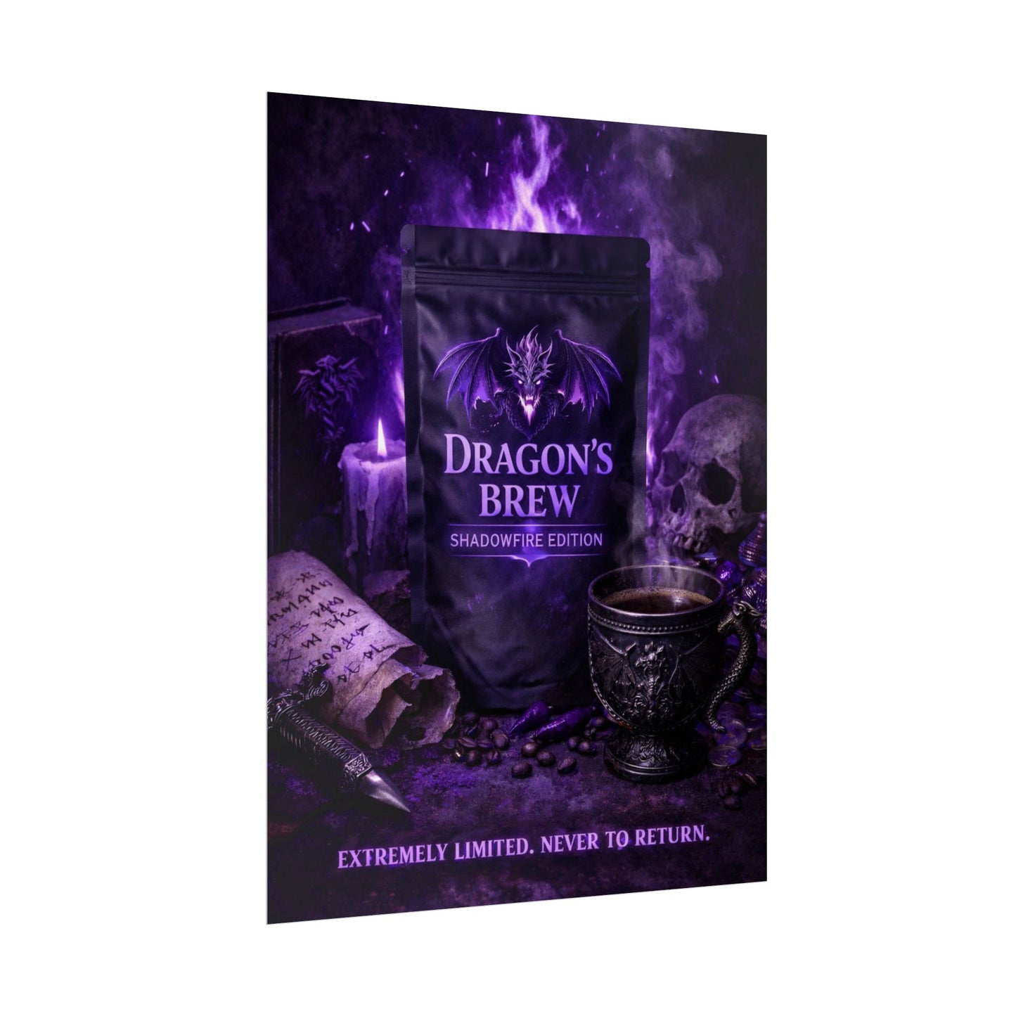 Rolled Poster — "Dragon’s Brew: Shadowfire Edition" Fantasy Poster