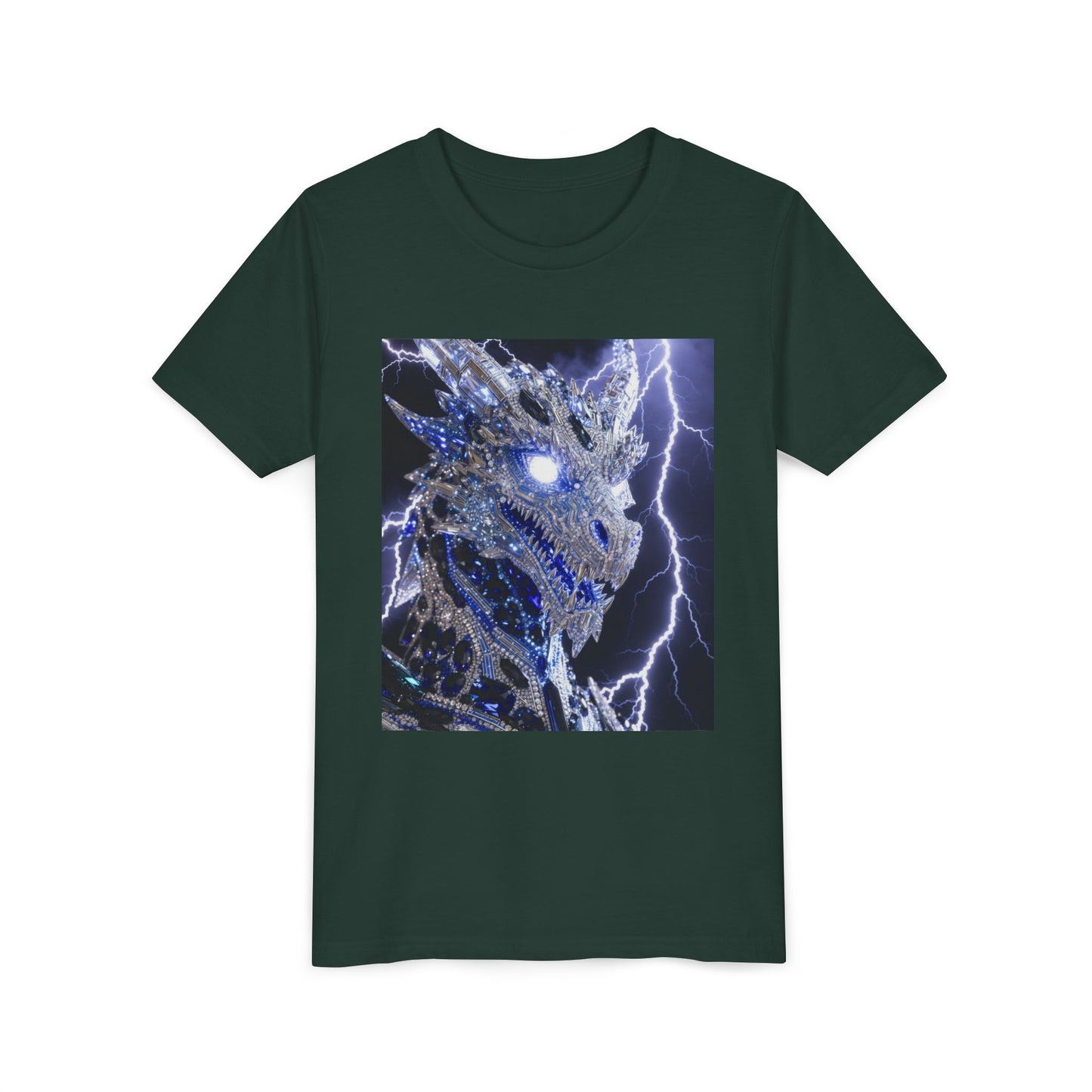Lightning Dragon Youth Tee — Electric Dragon Graphic Shirt for Kids