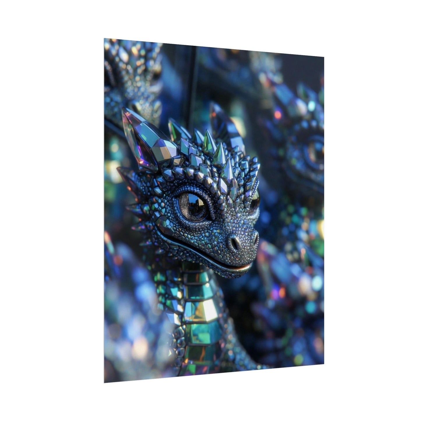 Crystal Dragon Rolled Poster — Fantasy Wall Art Print