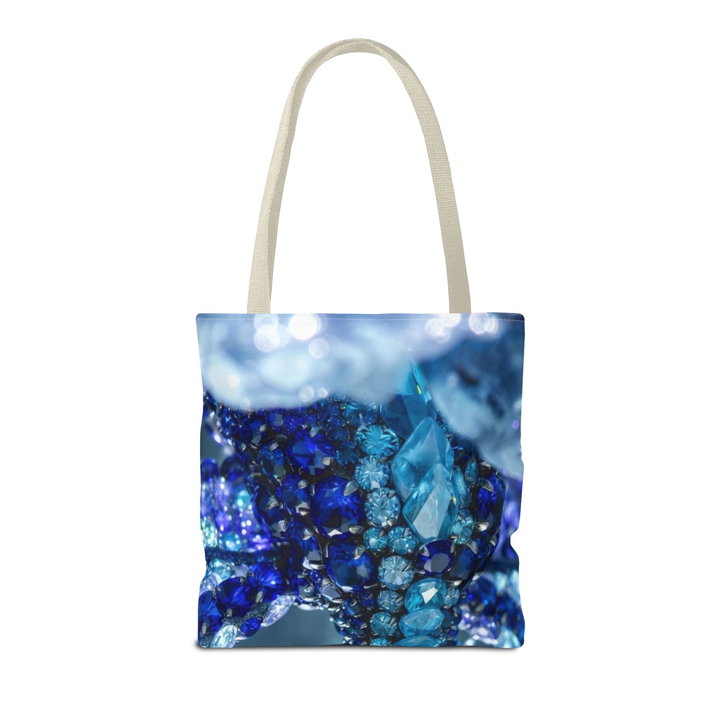 Blue Crystal Dragon Tote Bag — Fantasy Art All-Over Print