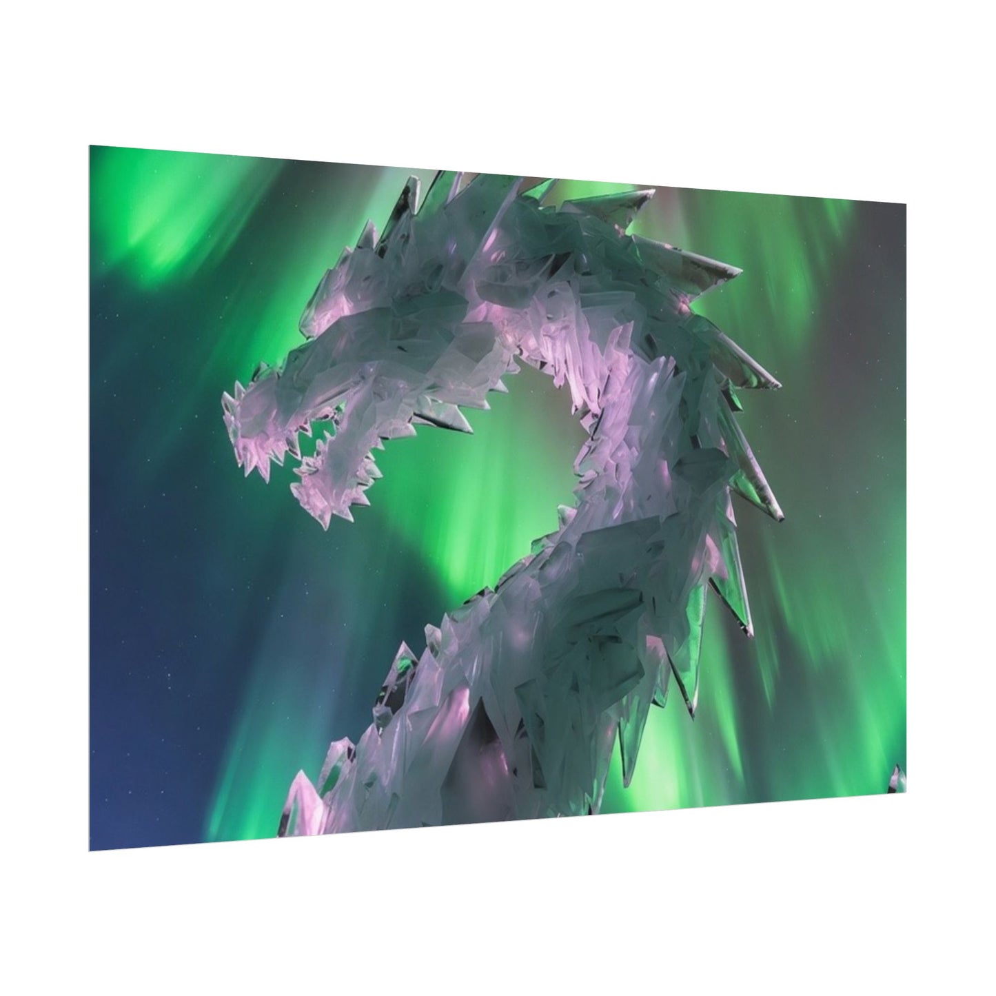 Aurora Ice Dragon Poster — Fantasy Wall Art Rolled Poster