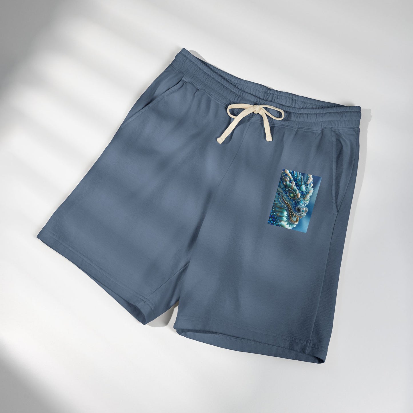 Lightweight Fleece Sweat Shorts — Pocket Sea Breeze Graphic