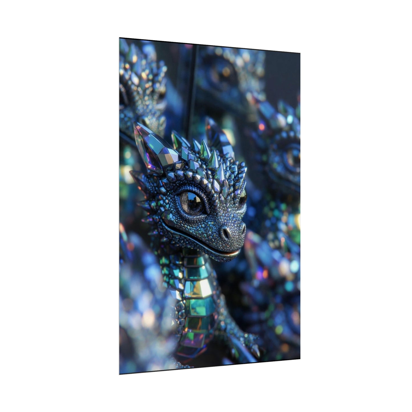 Crystal Dragon Rolled Poster — Fantasy Wall Art Print