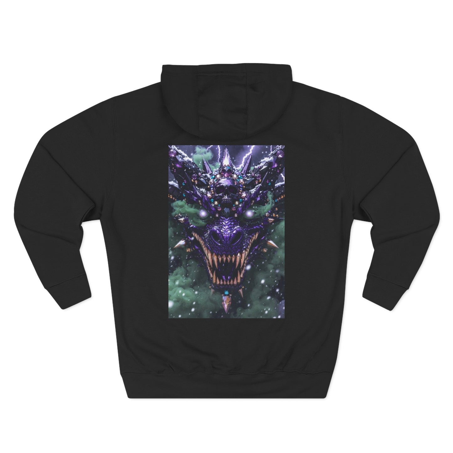A Mystic Cosmic 🐉 Hoodie — Astral Galaxy Cat Chest Print Fleece Hoodie