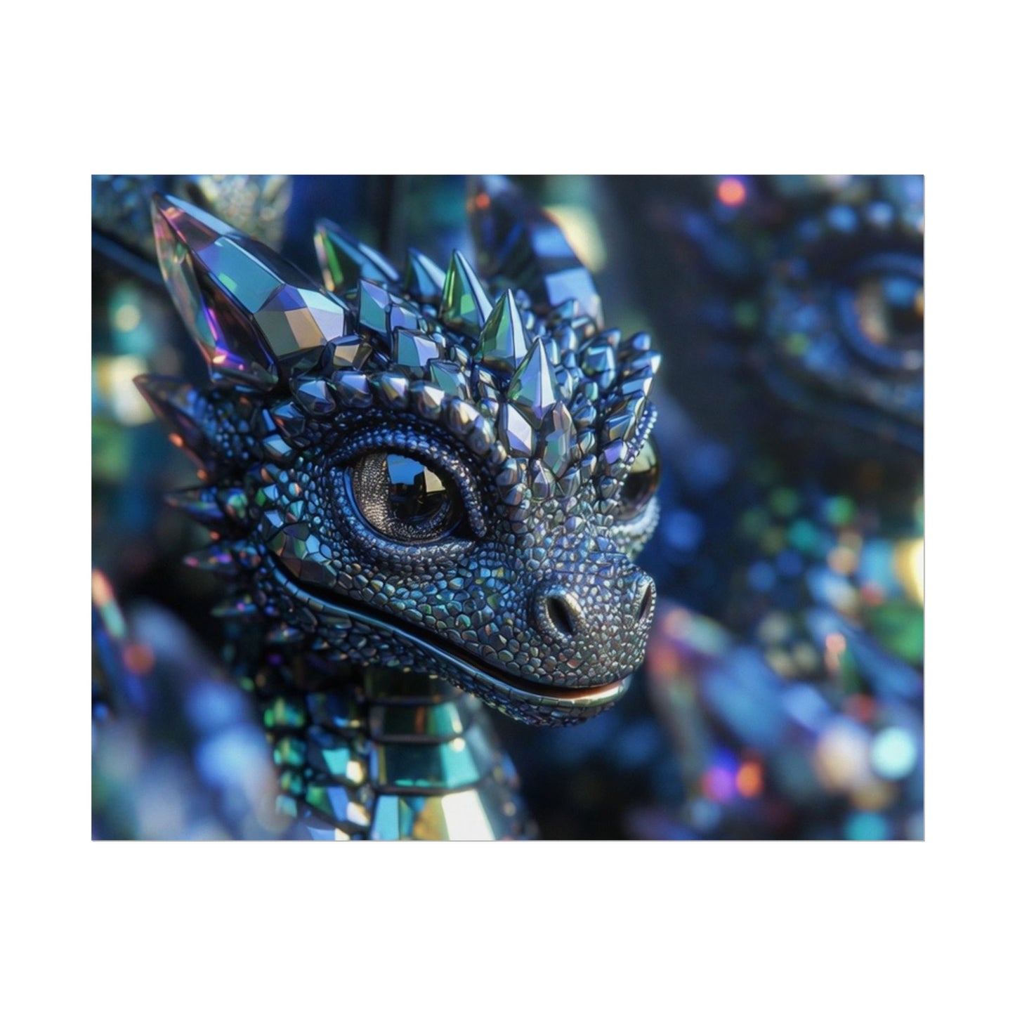 Crystal Dragon Rolled Poster — Fantasy Wall Art Print