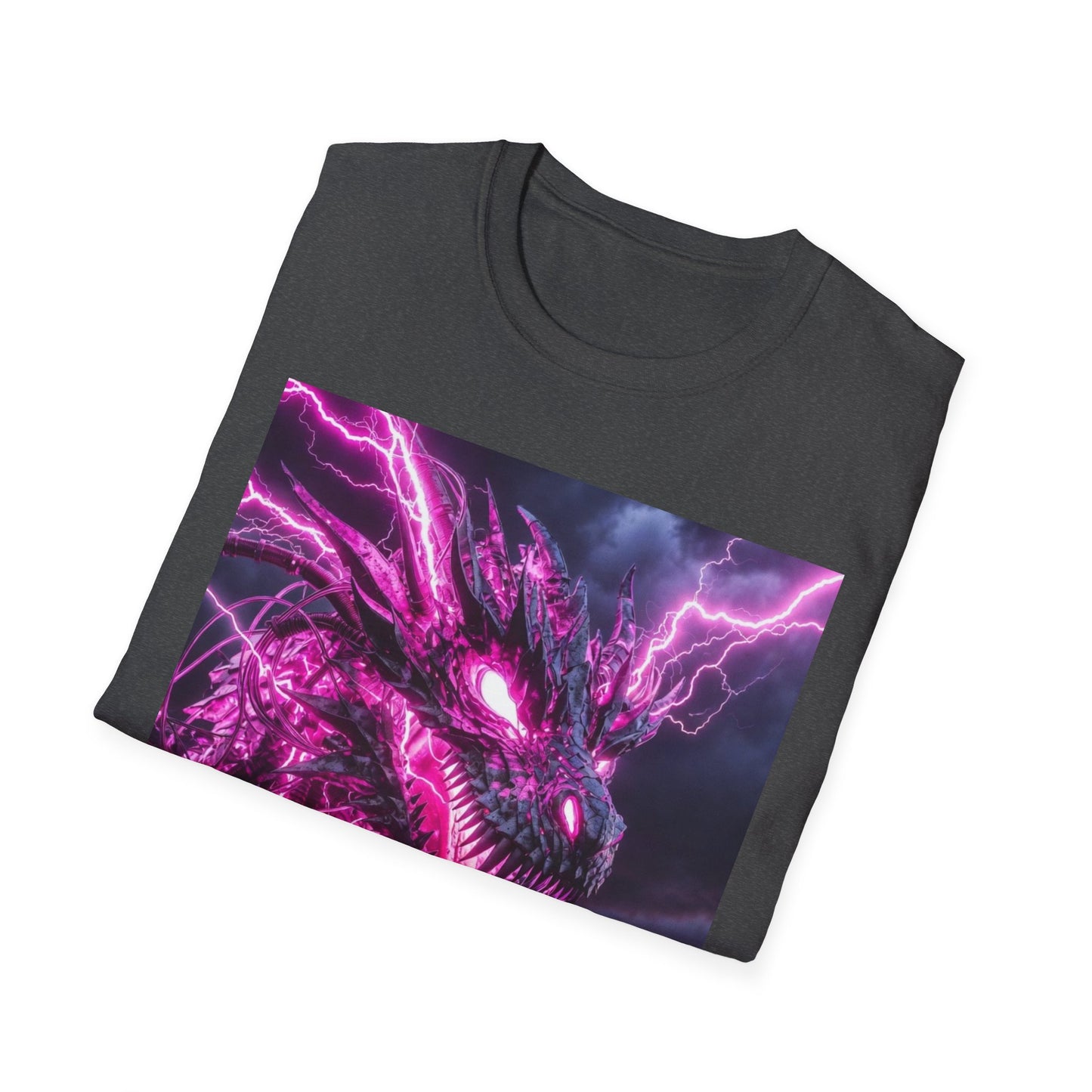 Dragon Lightning T-Shirt — Neon Purple Fantasy Dragon Graphic Tee