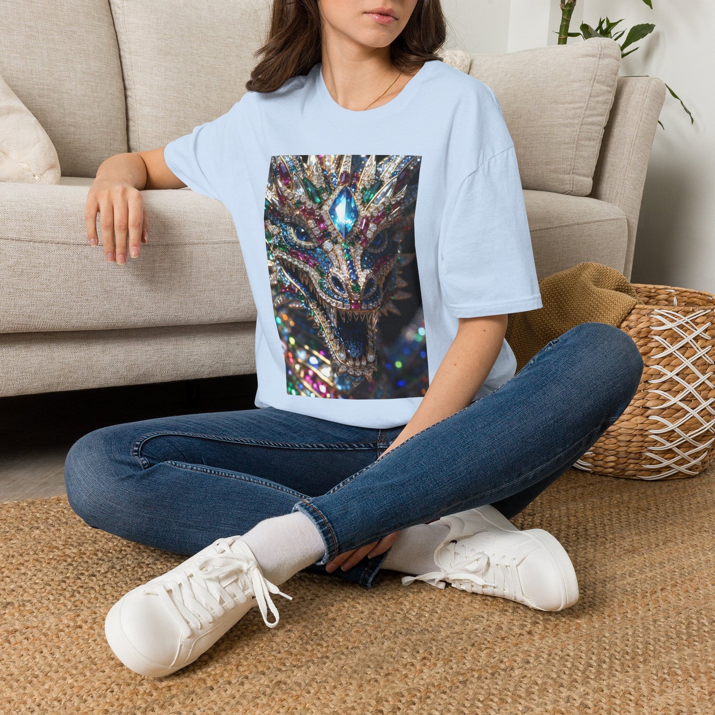 # 1 Dragon selling Gemstone Mask T-Shirt — Jewel-Encrusted Festival Tee