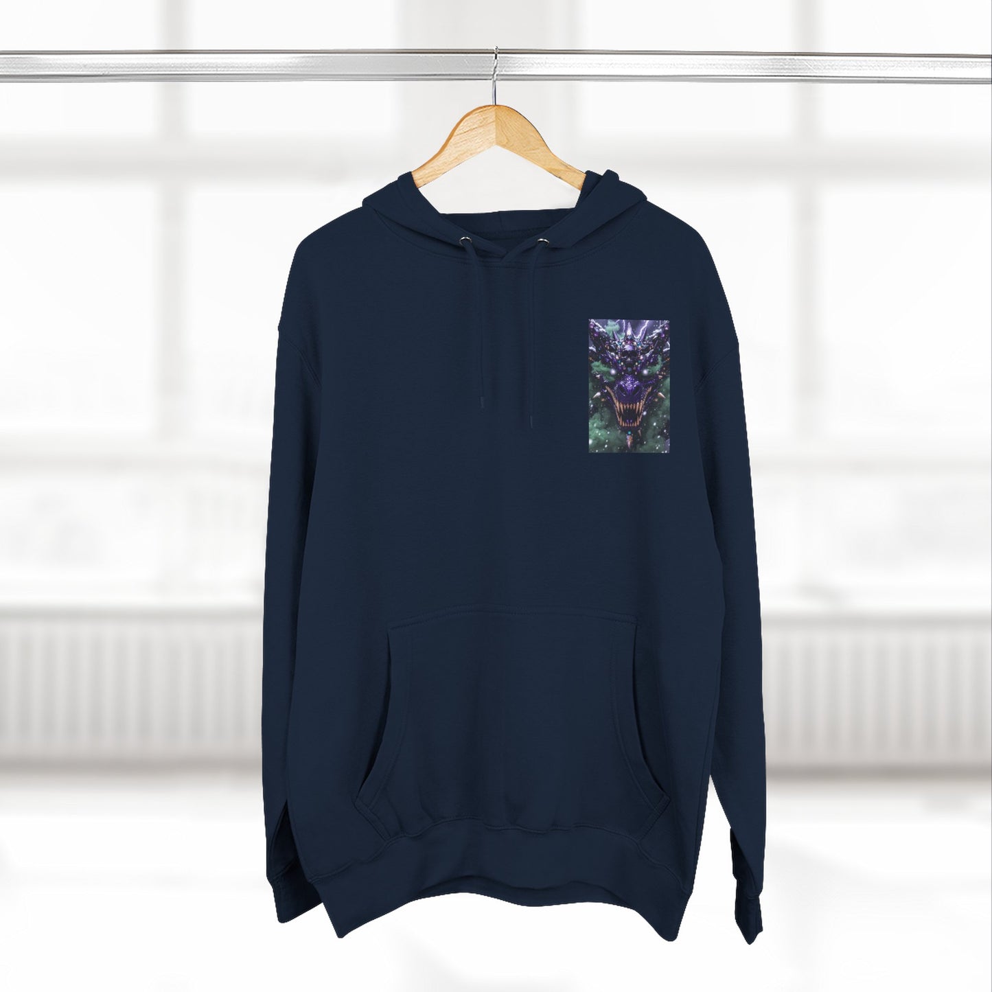 A Mystic Cosmic 🐉 Hoodie — Astral Galaxy Cat Chest Print Fleece Hoodie
