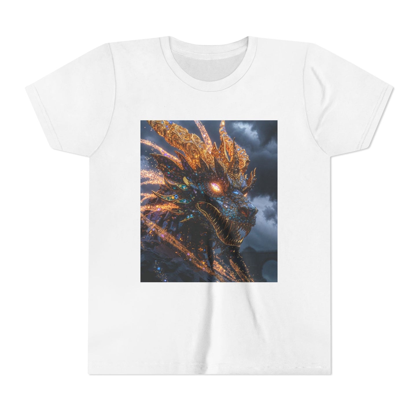 Youth Dragon Tee — Fiery Dragon Head Graphic Kids T‑Shirt