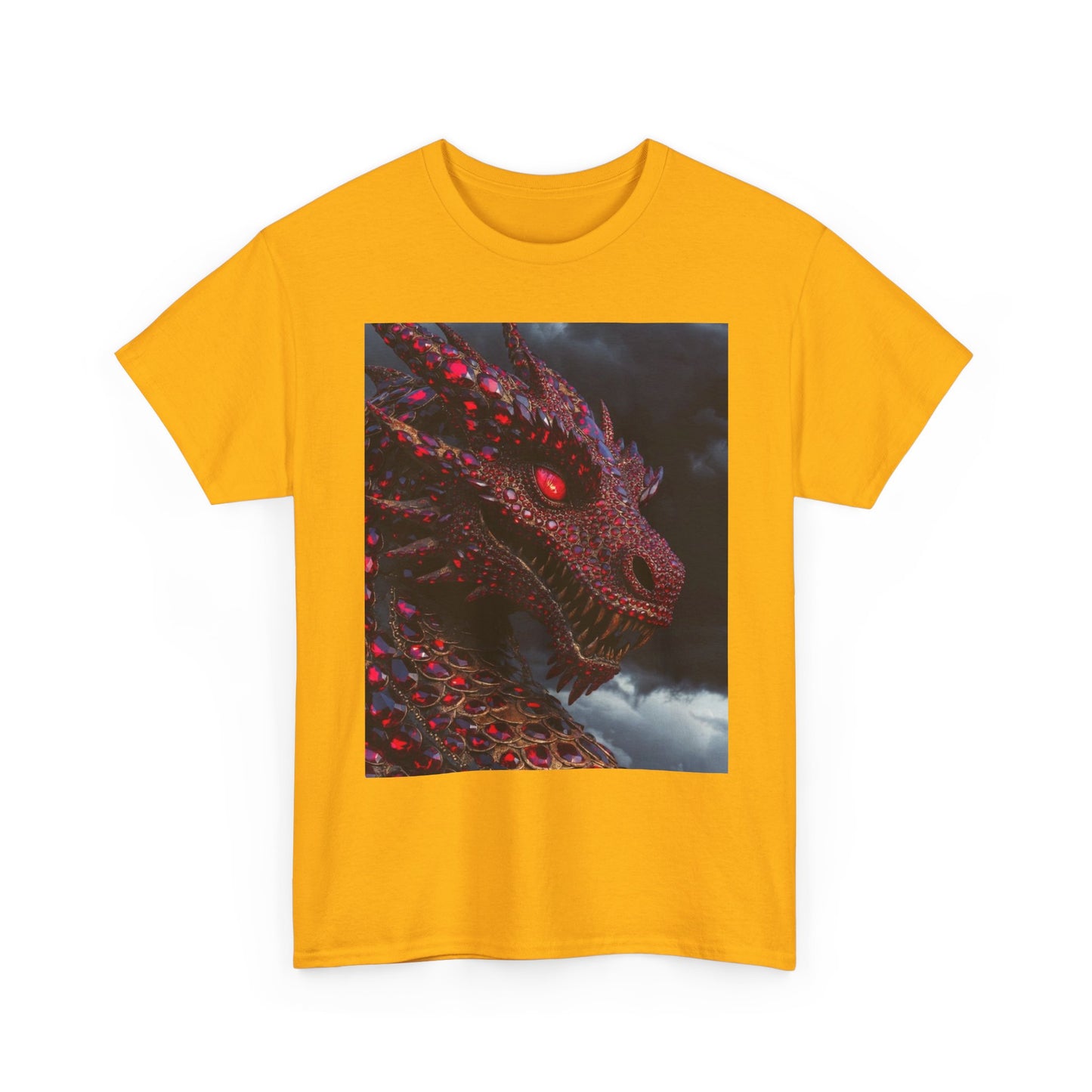 Dragon Portrait T-Shirt — Fiery Red Fantasy Dragon Graphic Tee