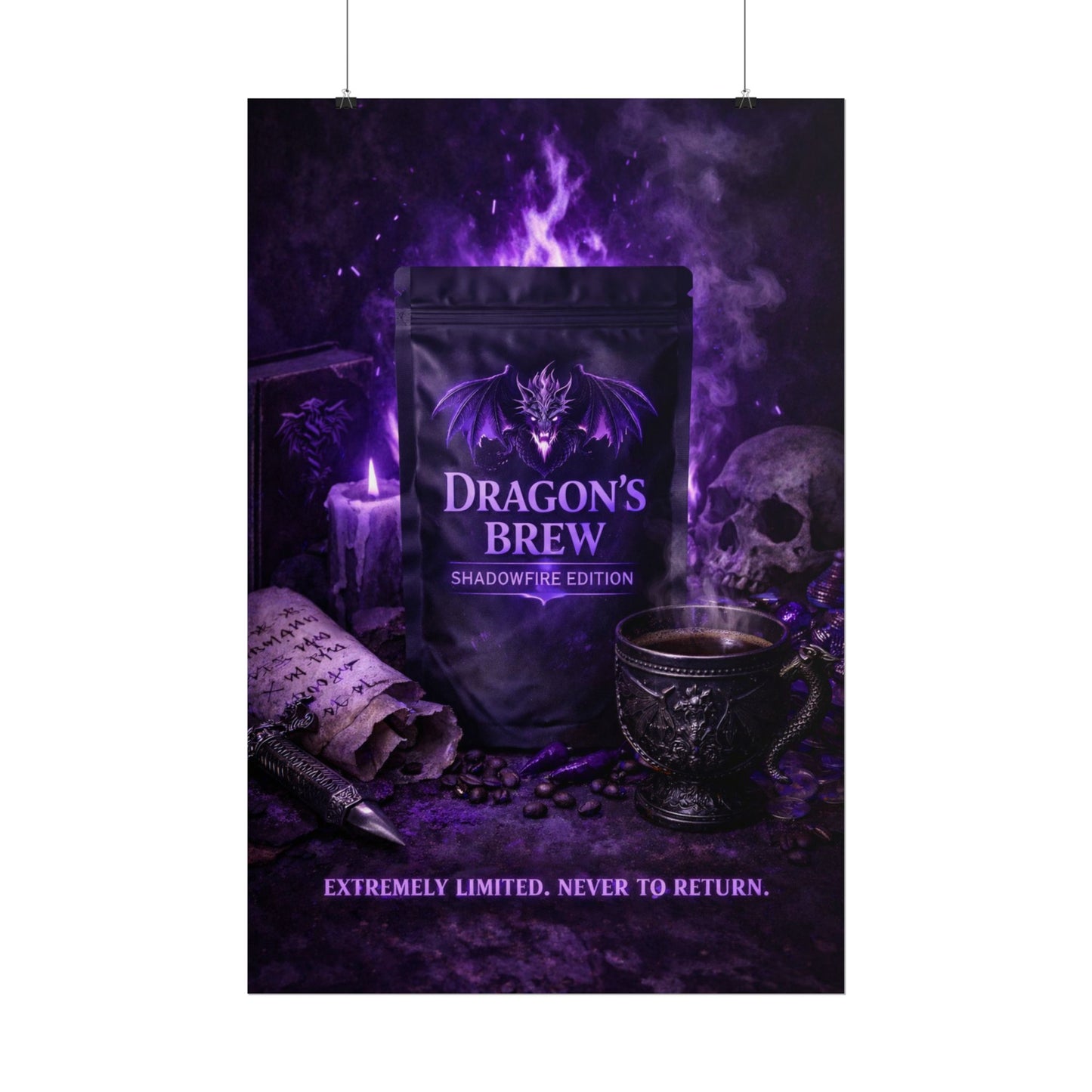 Rolled Poster — "Dragon’s Brew: Shadowfire Edition" Fantasy Poster