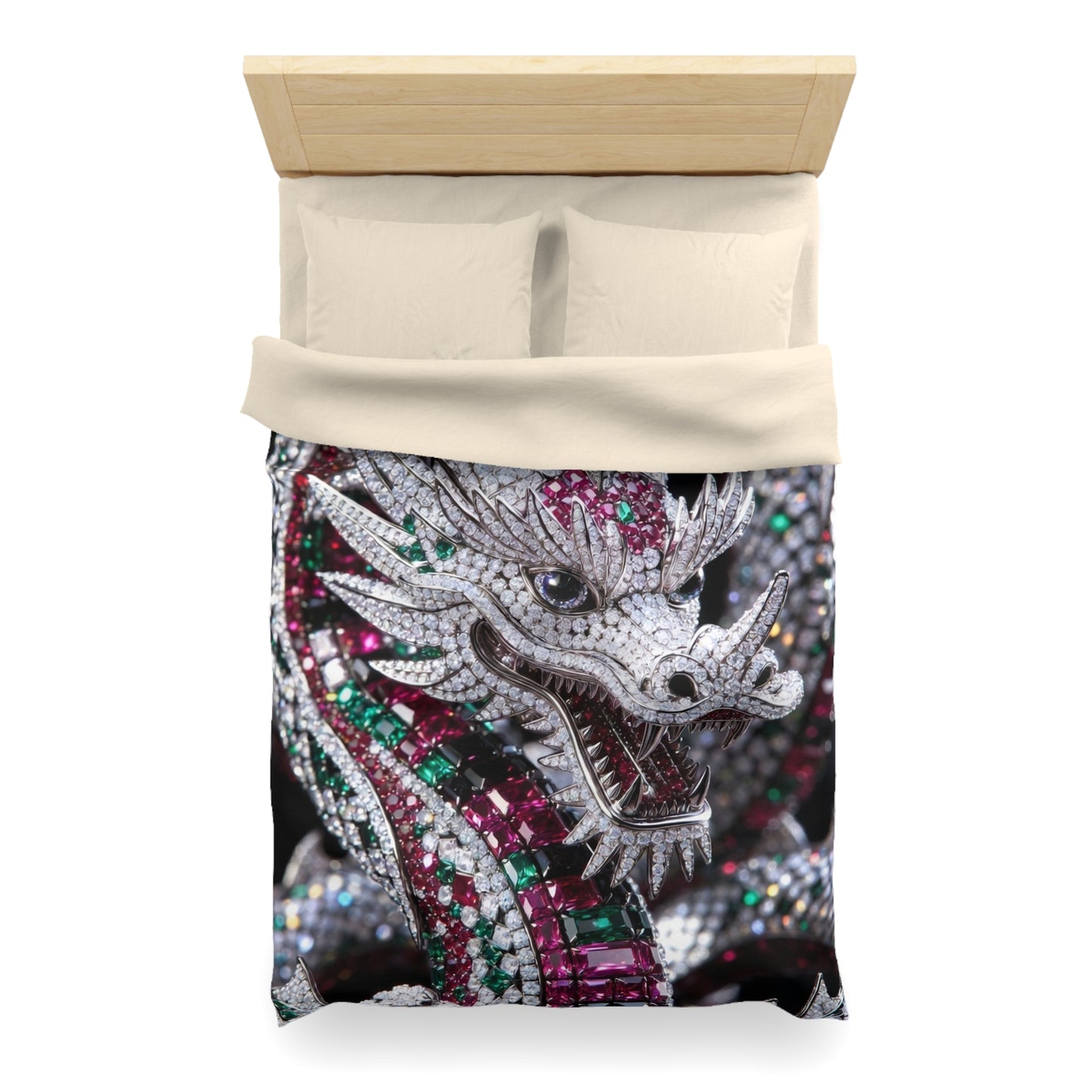 Dragon Jewel Microfiber Duvet Cover — Sparkling Gemstone Dragon Bedding