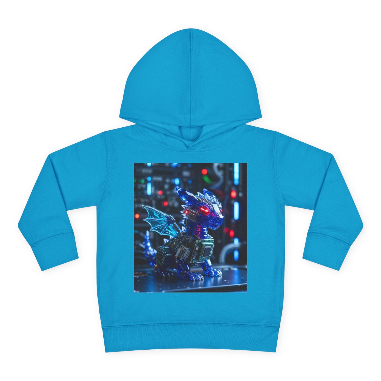 Toddler Hoodie — Neon Robot Dragon Pullover for Kids