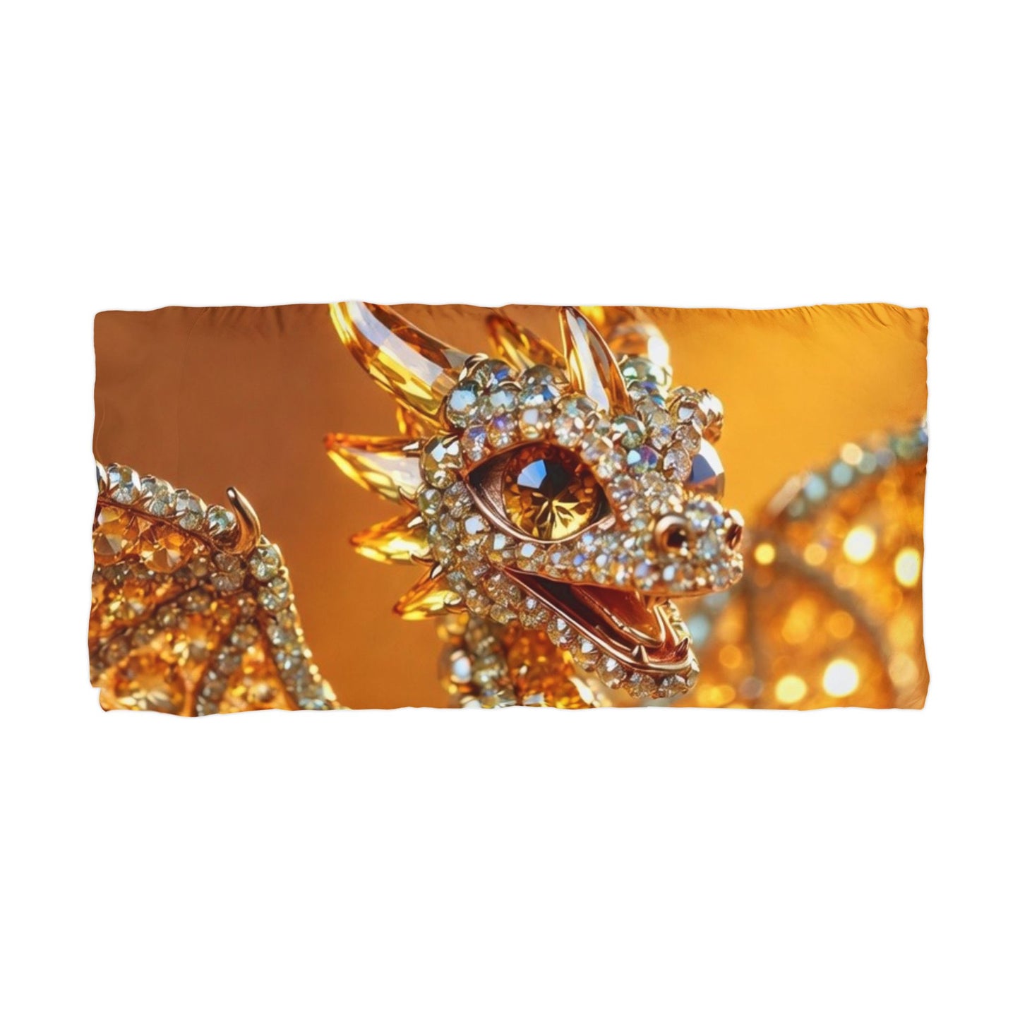 Gilded Dragon Microfiber Pillowcase – Sparkling Jewel Fantasy Accent