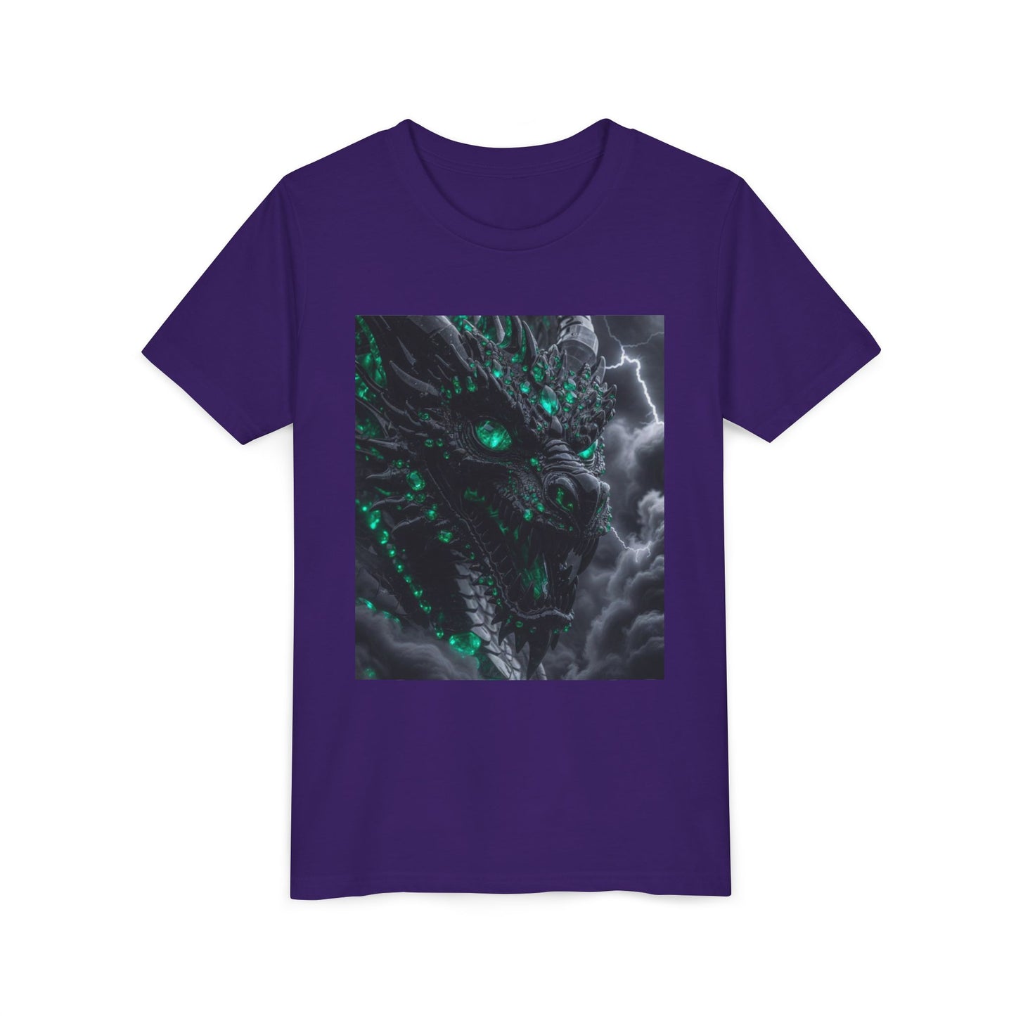 A Top selling Dragon Storm Youth Tee — Neon Green Dragon Illustration Graphic T-Shirt