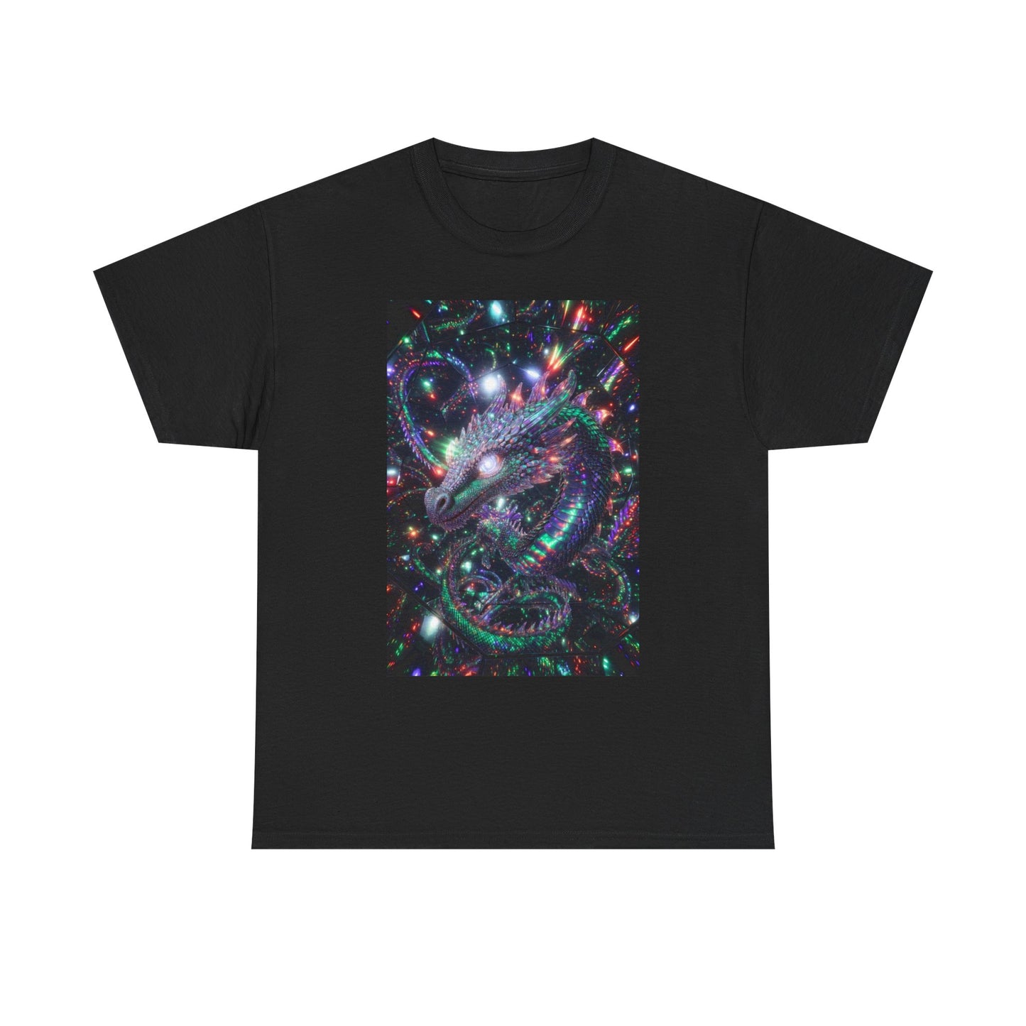 Cosmic Dragon T‑Shirt — Neon Galaxy Serpent Graphic Tee