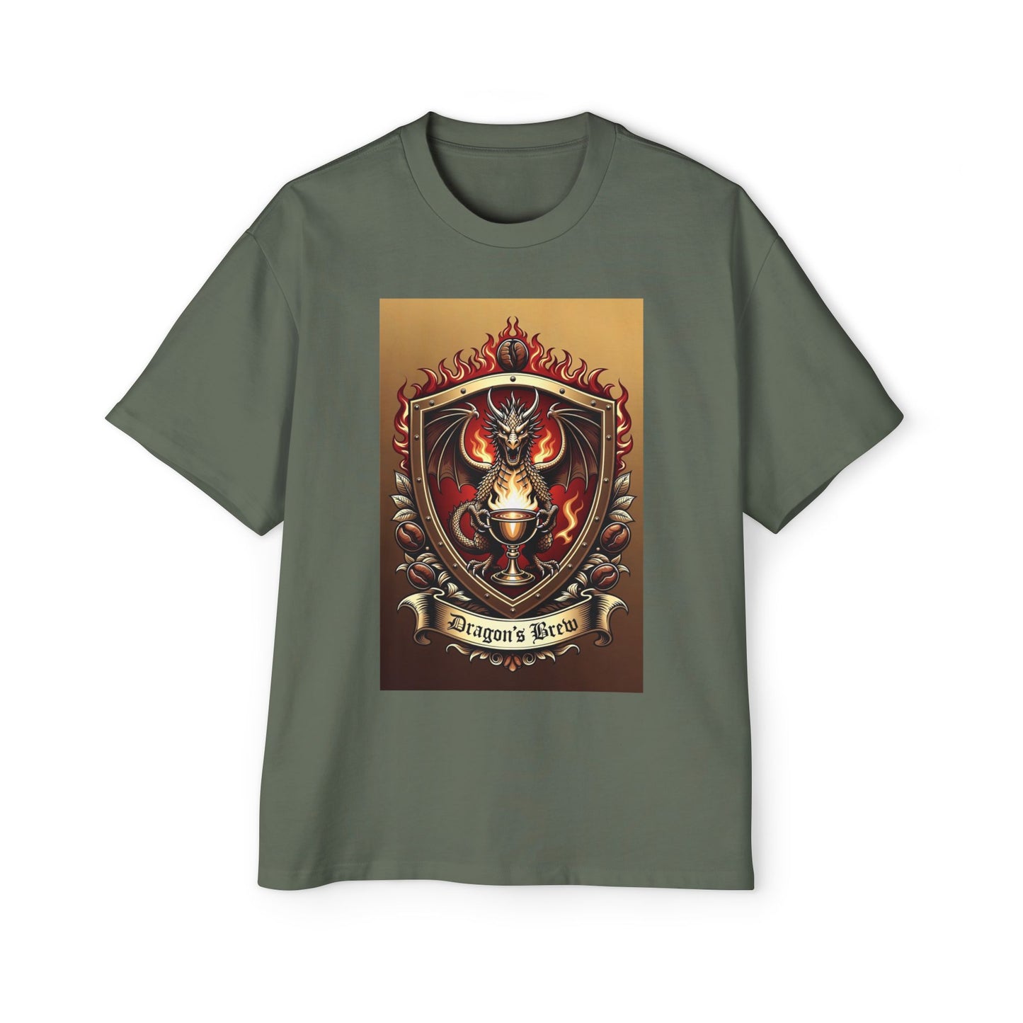 Dragons Brew Graphic Tee — “Dragon’s Brew” Medieval Fantasy Men’s T‑Shirt