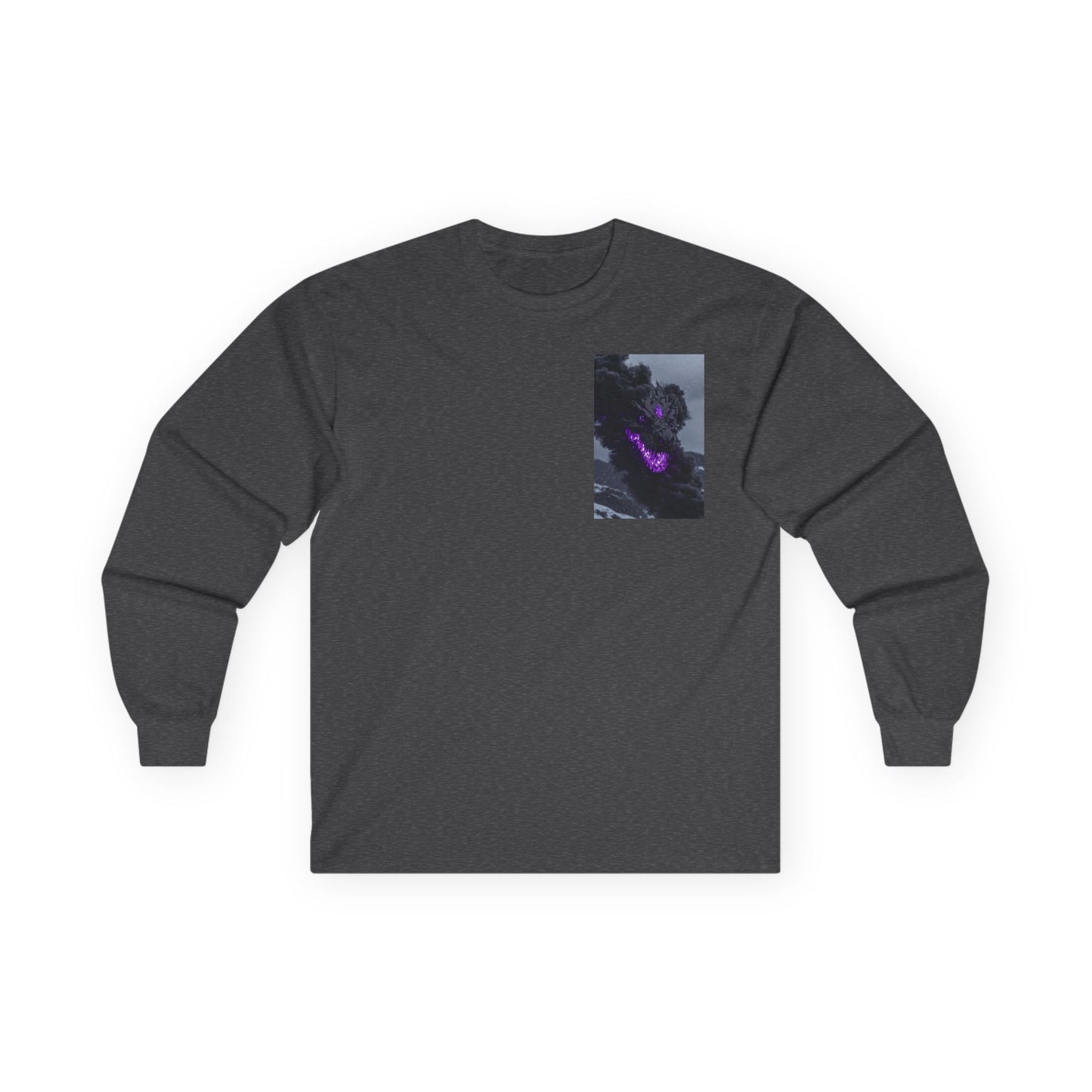 Galaxy DRAGON Pocket Long Sleeve Tee — Purple Nebula Chest Design