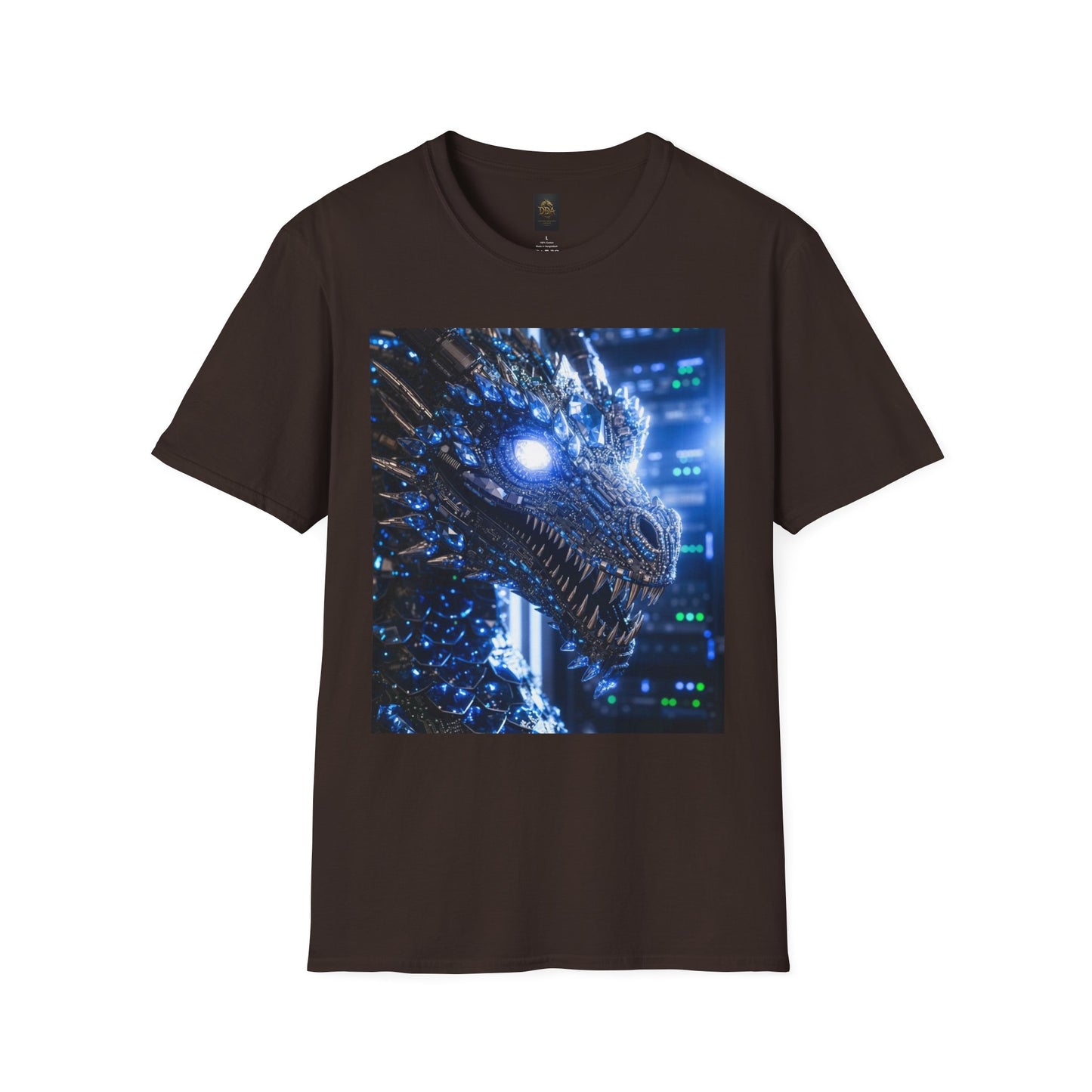 A Cyber Dragon Graphic T-Shirt — Futuristic Neon Dragon Design