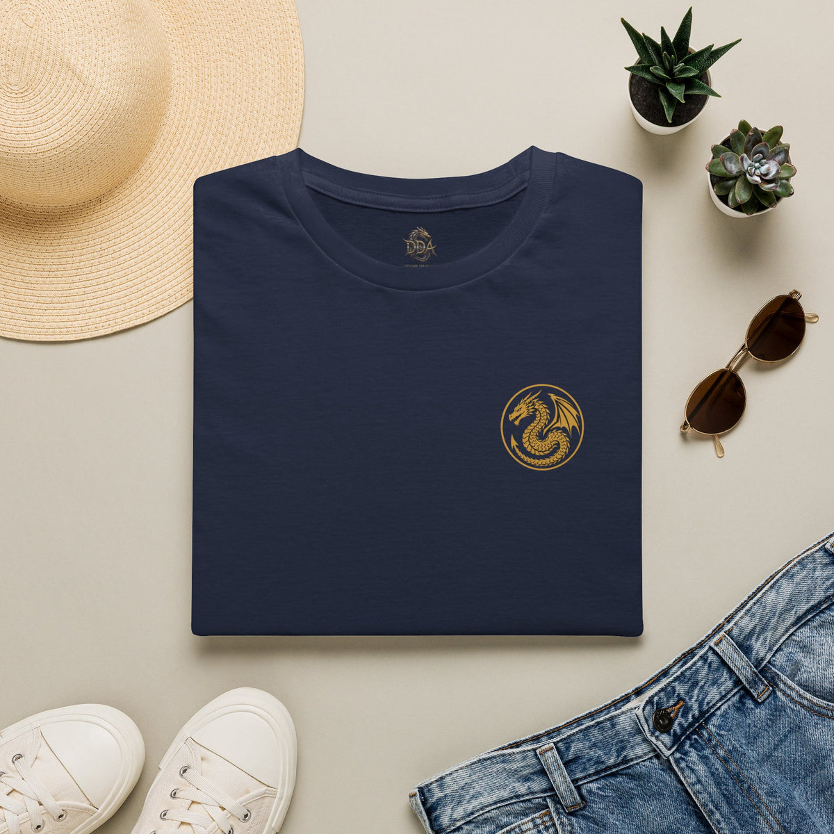 A # 1 Selling Divine Dragon Armor Pocket T-Shirt — Vintage Gold Emblem Tee
