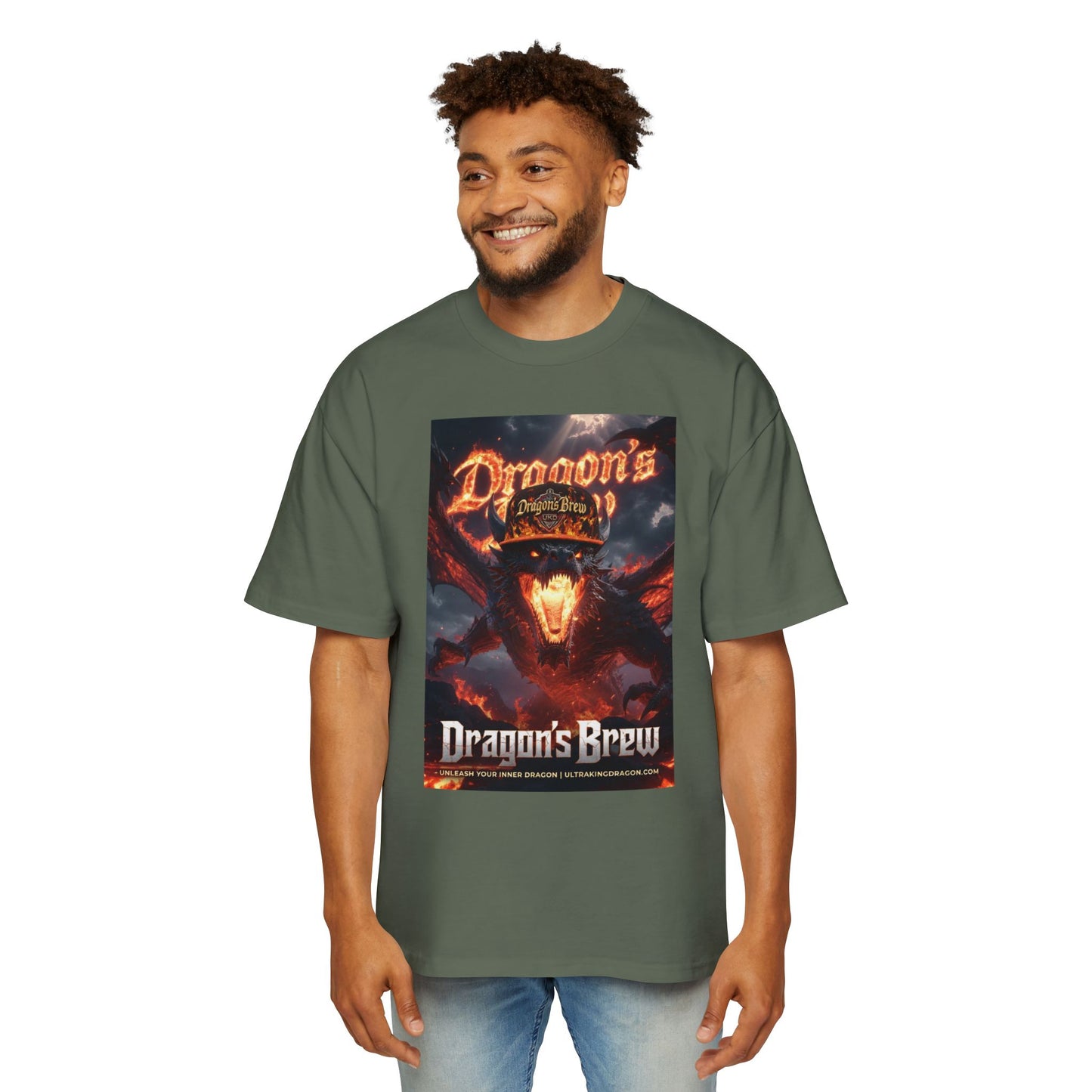 Dragon's Brew Graphic Tee — Fiery Dragon Beer Poster T-Shirt