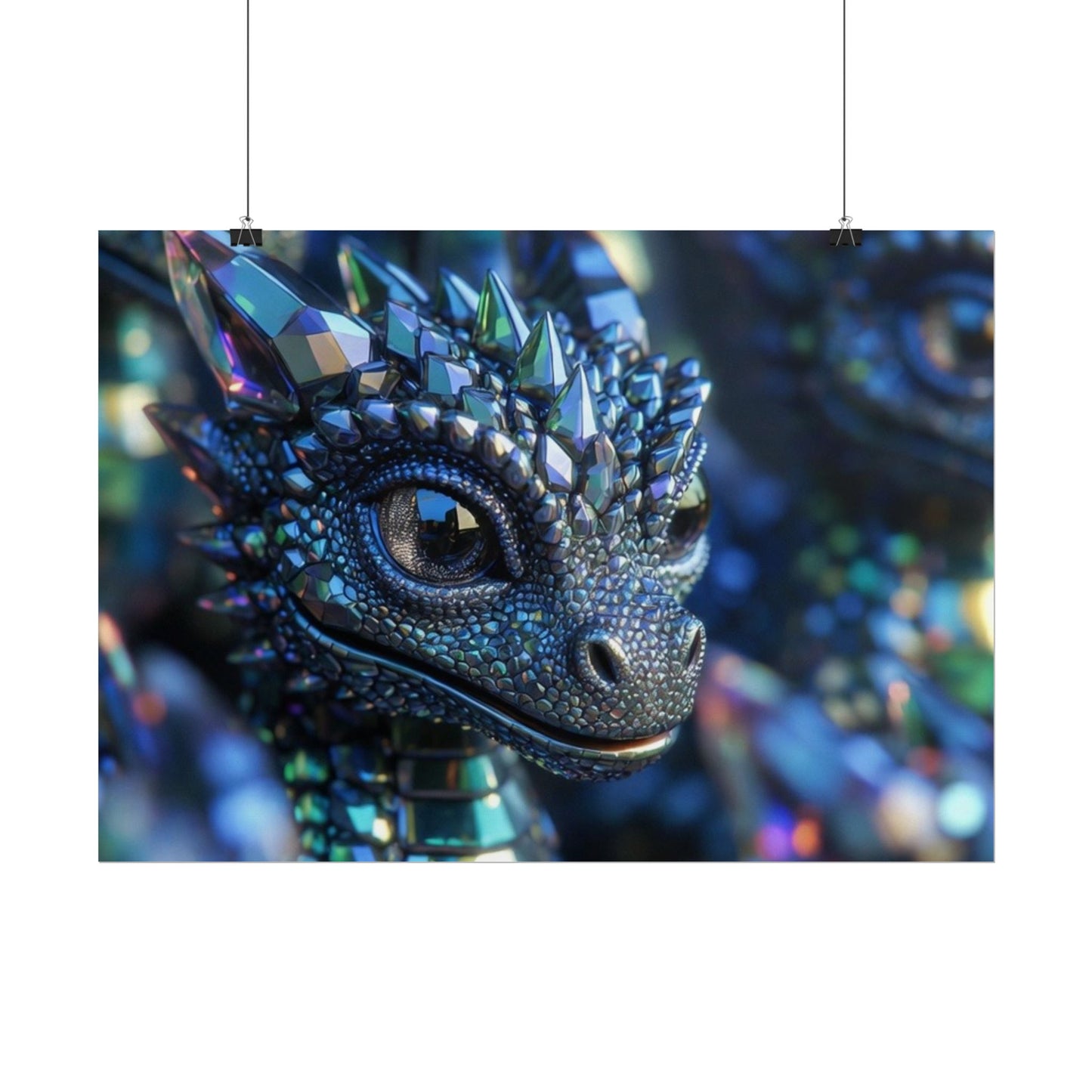 Crystal Dragon Rolled Poster — Fantasy Wall Art Print