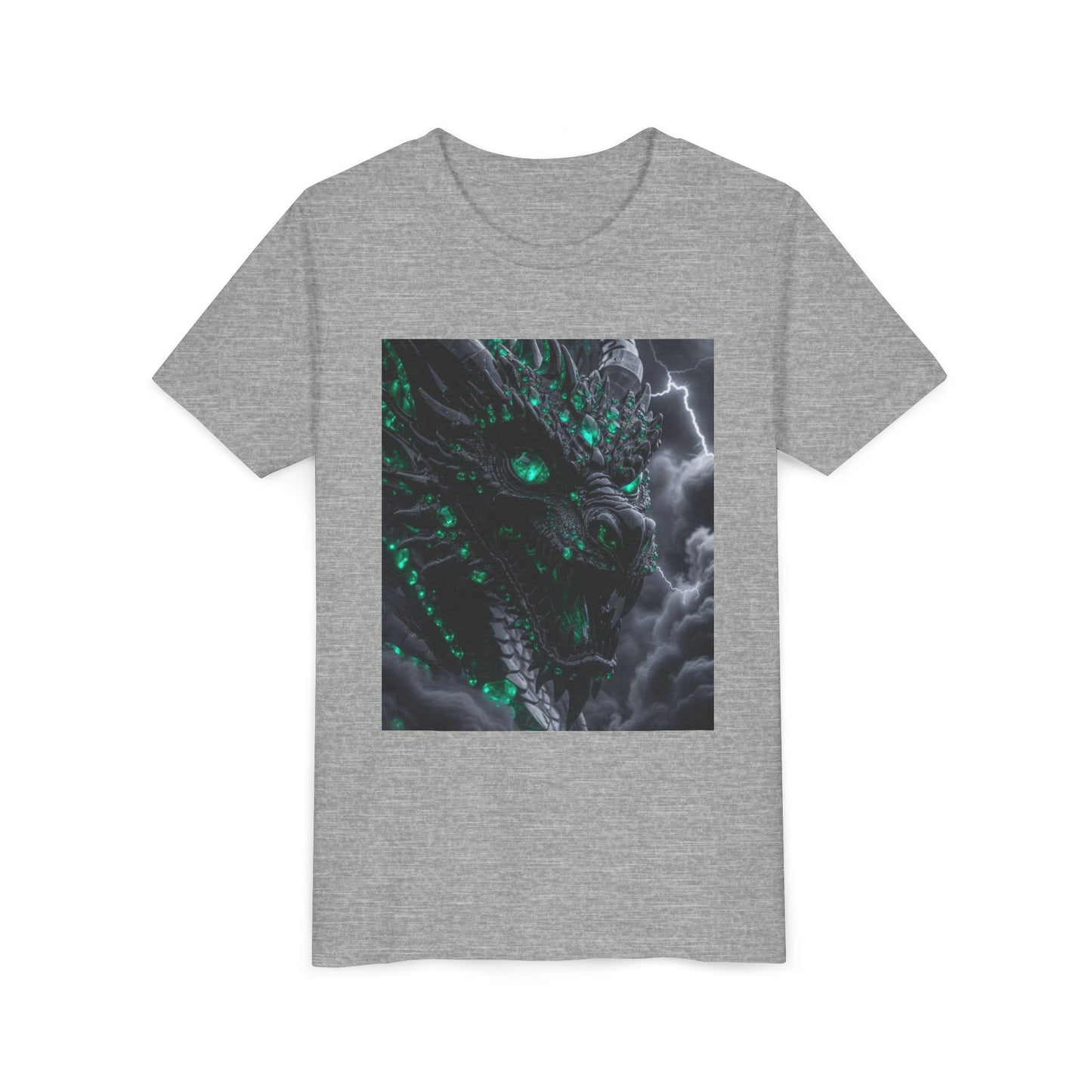 A Top selling Dragon Storm Youth Tee — Neon Green Dragon Illustration Graphic T-Shirt