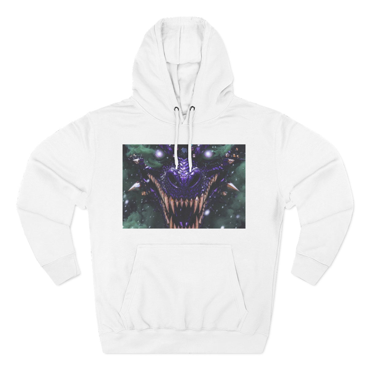 A Mystic Cosmic 🐉 Hoodie — Astral Galaxy Cat Chest Print Fleece Hoodie