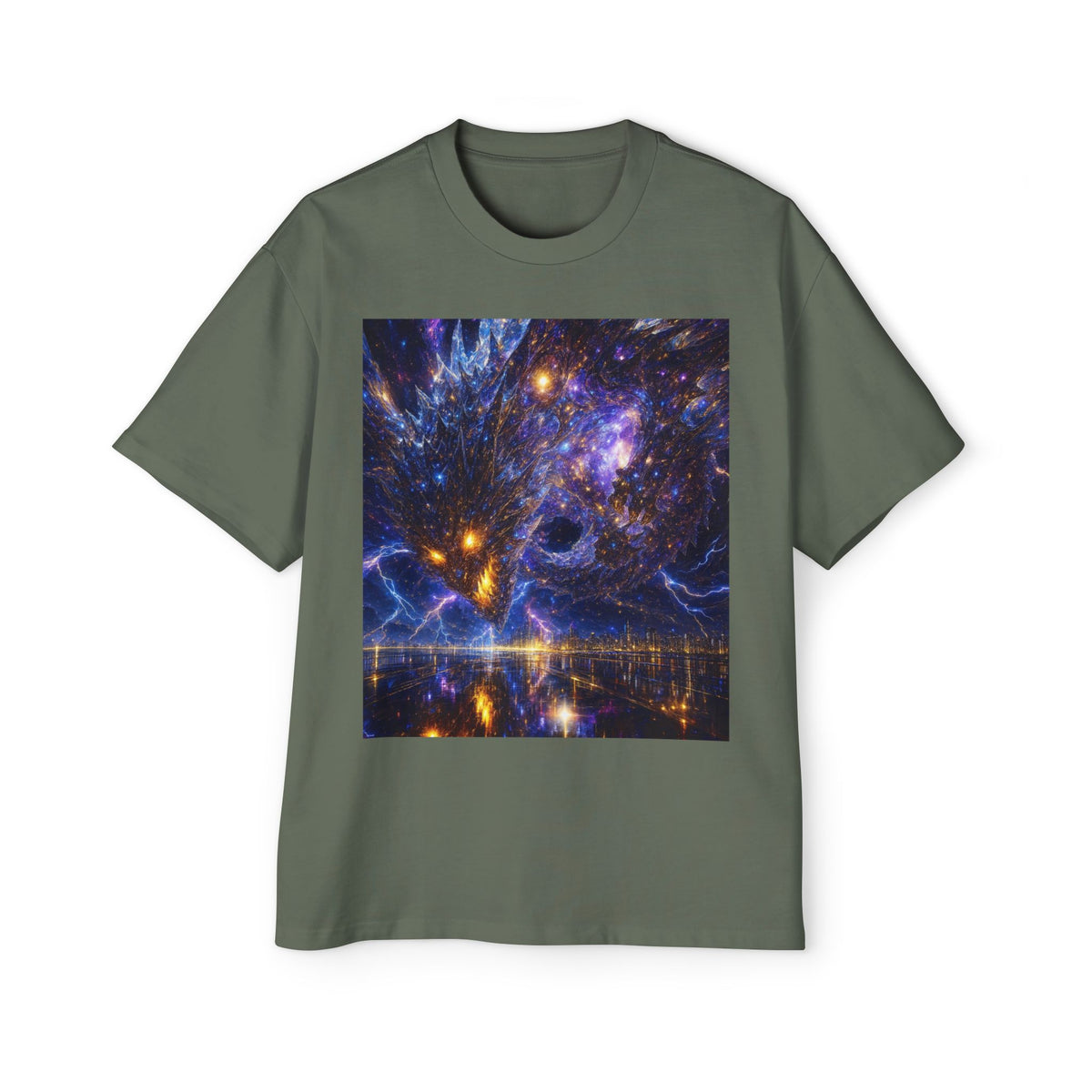 A Men's Oversized Cosmic Art Tee - Unique Space Graphic T-Shirt for Casual Wear, Sci-Fi Lovers, Gift for Birthdays, Festivals, Art Enthusiasts