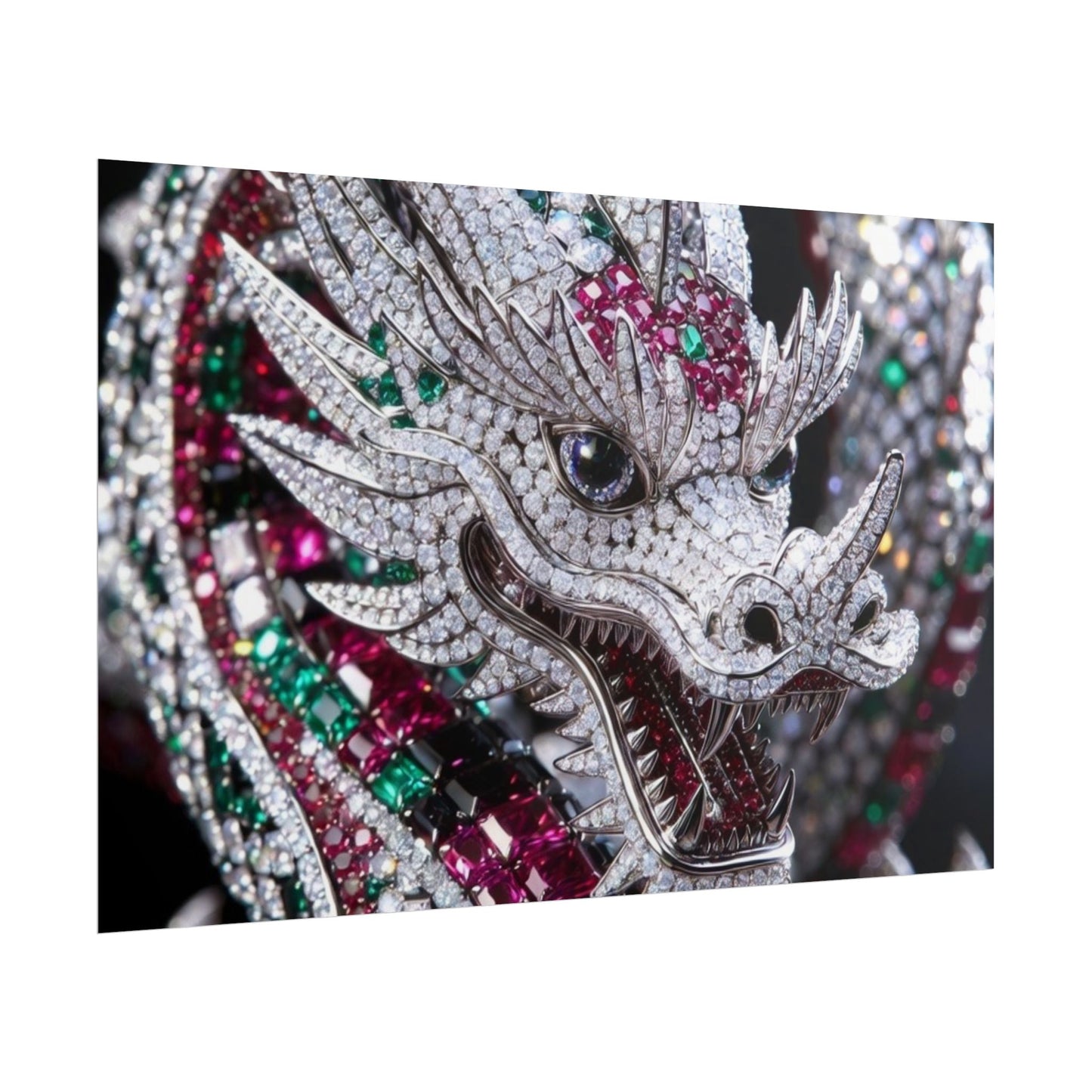 Dragon Jewel Poster — Luxury Gemstone Dragon Wall Art (Rolled Poster)