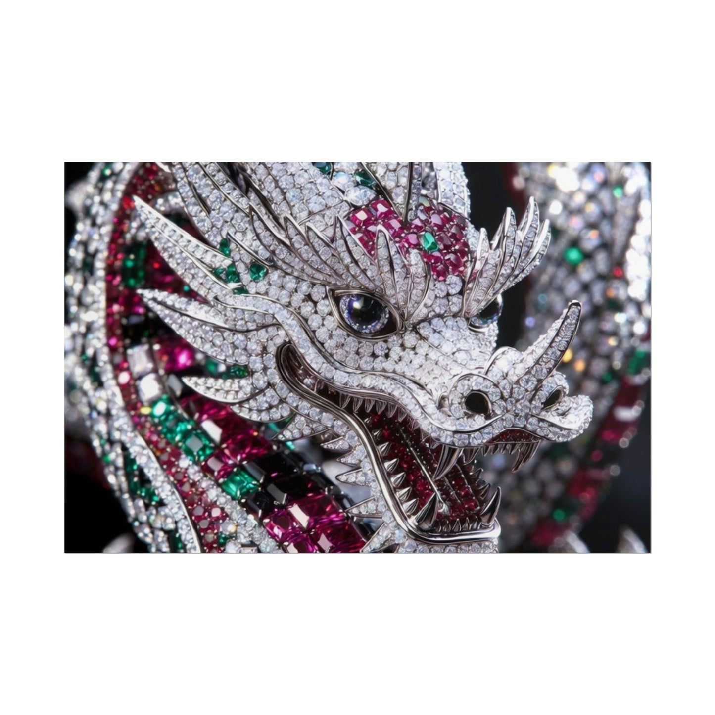 Dragon Jewel Poster — Luxury Gemstone Dragon Wall Art (Rolled Poster)