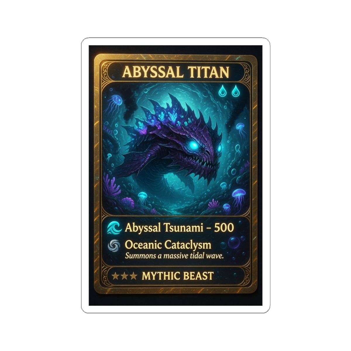 # 1 Abyssal Titan Trading Card Sticker — Fantasy Game Monster Kiss-Cut Sticker