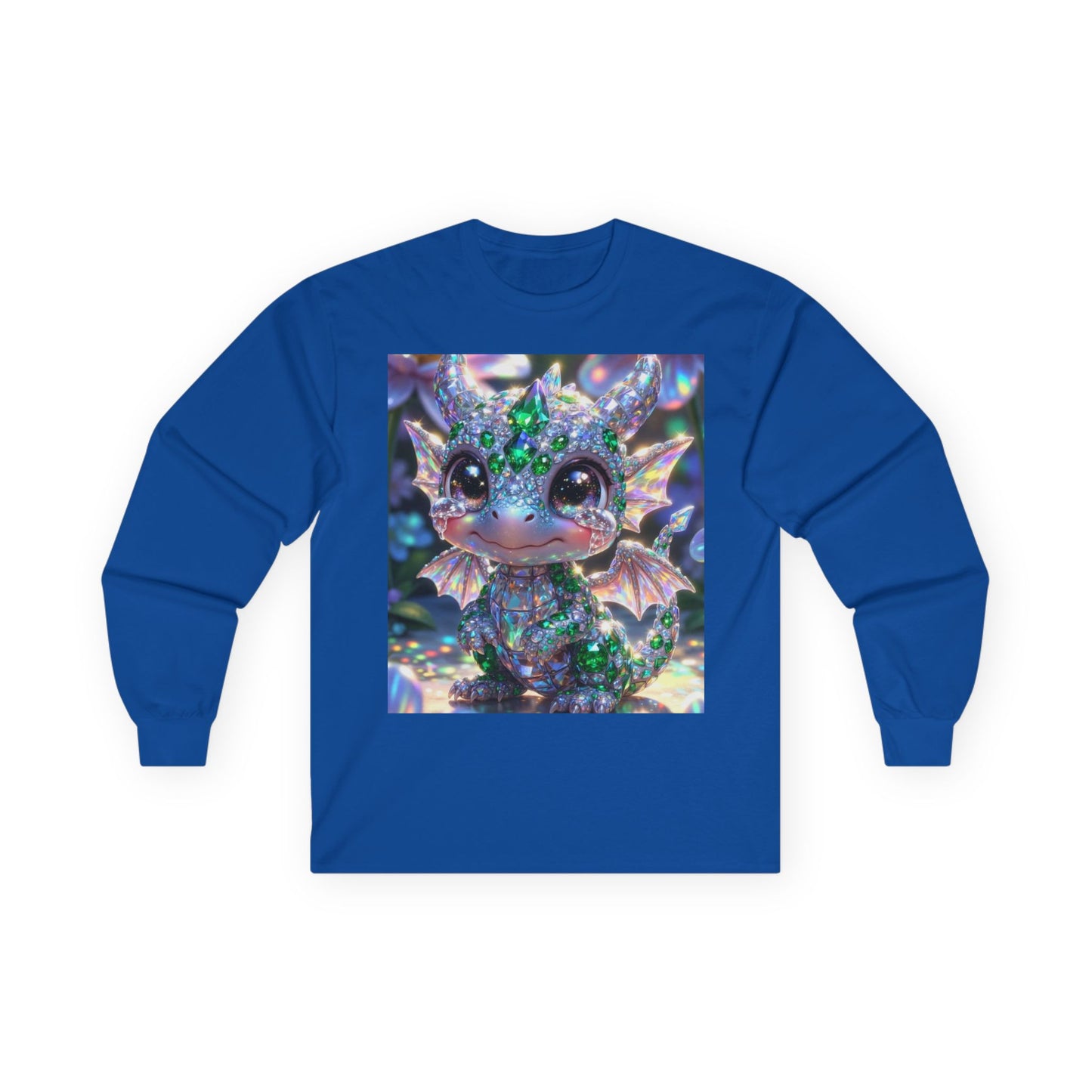 Sparkling Baby Dragon Long Sleeve Tee — Cute Fantasy Creature Shirt