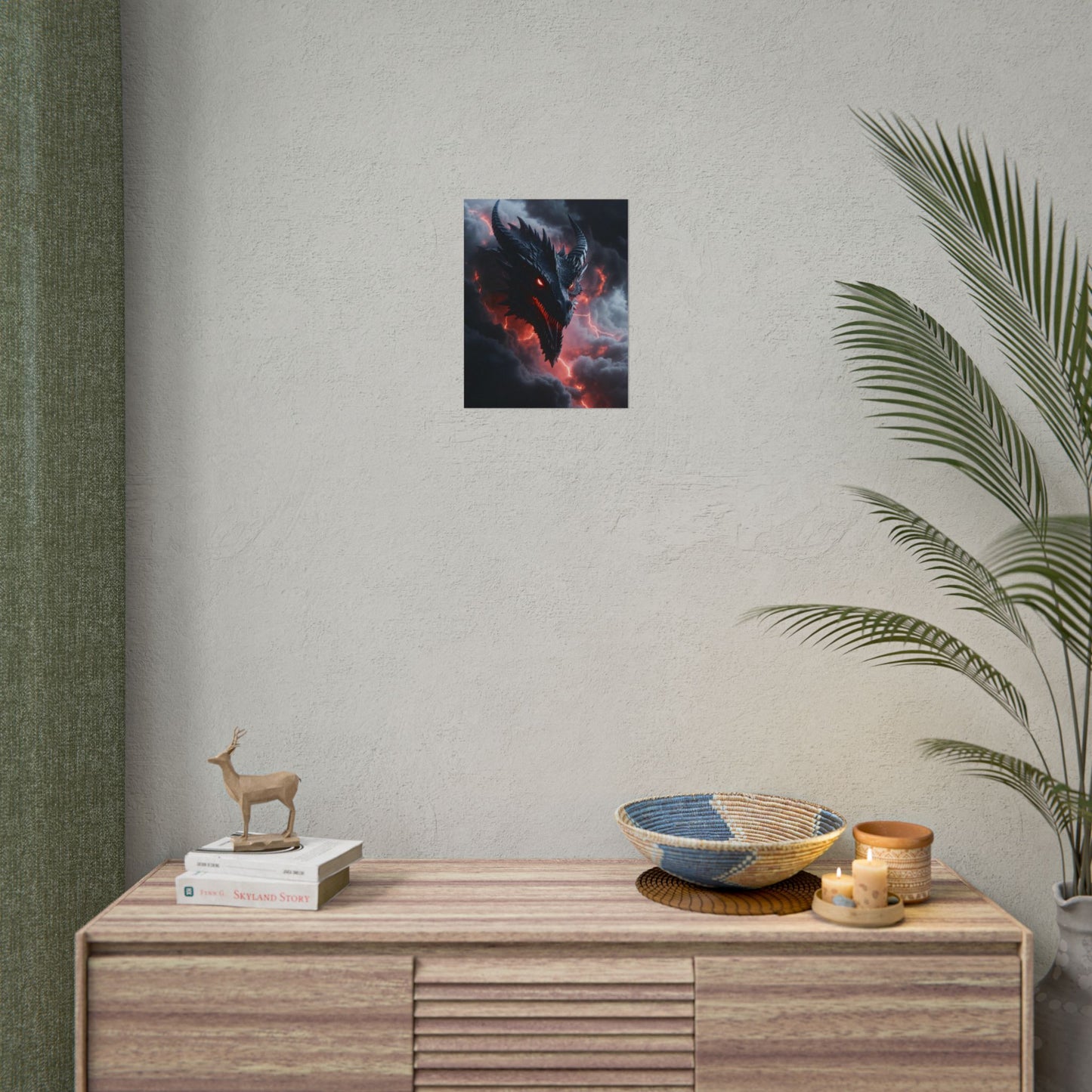 Dragon Storm Rolled Poster — Dark Fantasy Dragon Wall Art