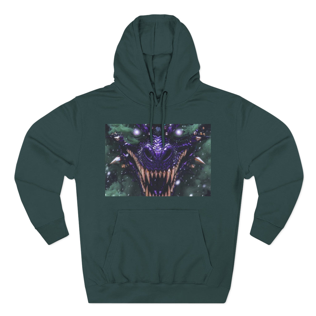 A Mystic Cosmic 🐉 Hoodie — Astral Galaxy Cat Chest Print Fleece Hoodie