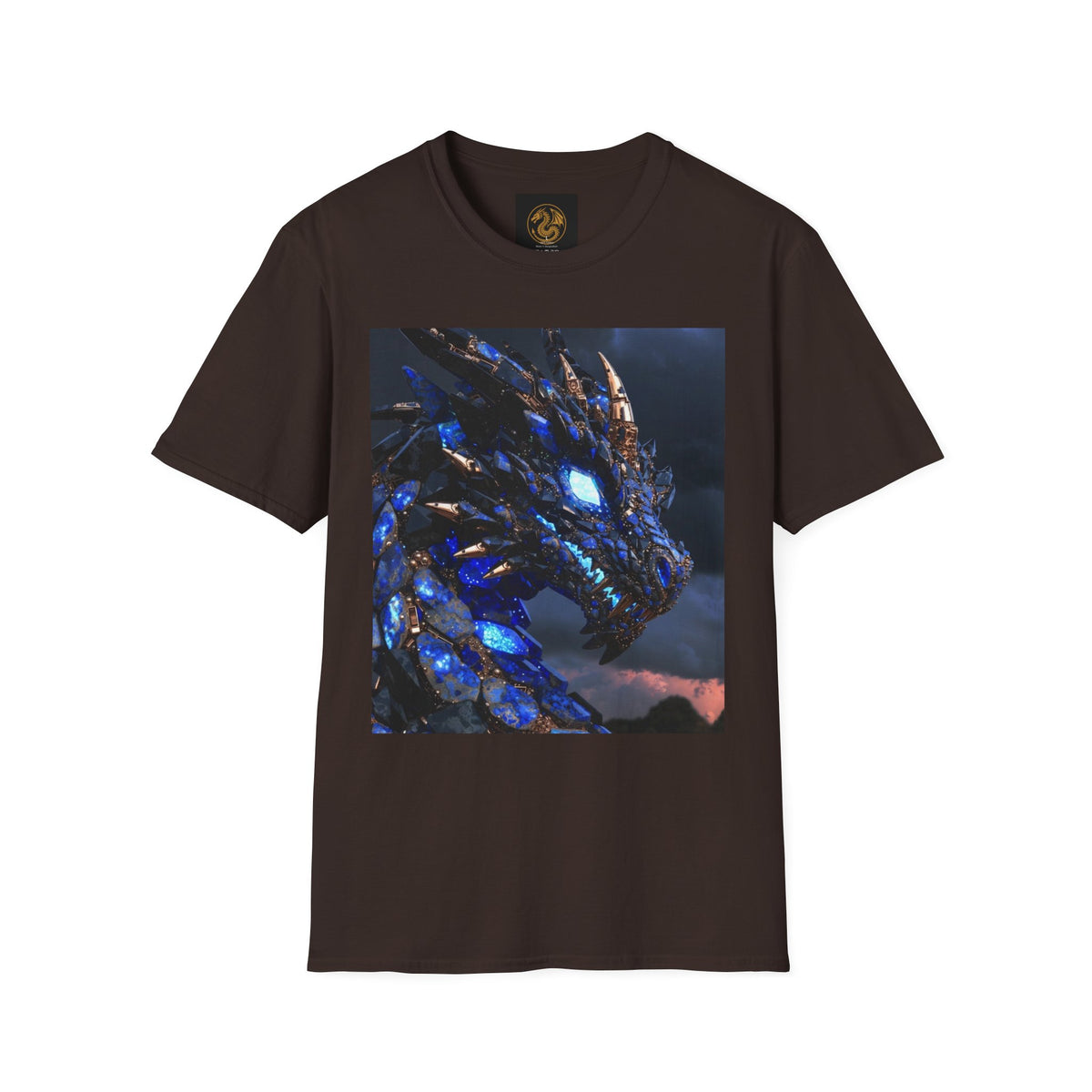 Blue Crystal Dragon T-Shirt — Mythical Fantasy Dragon Tee