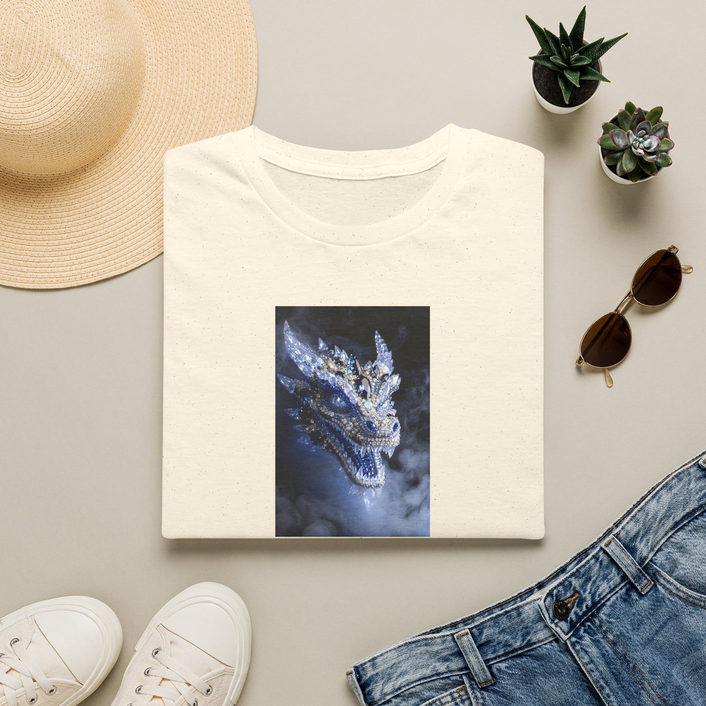 Dragon Portrait T-Shirt — Mystical Blue Dragon Art Tee