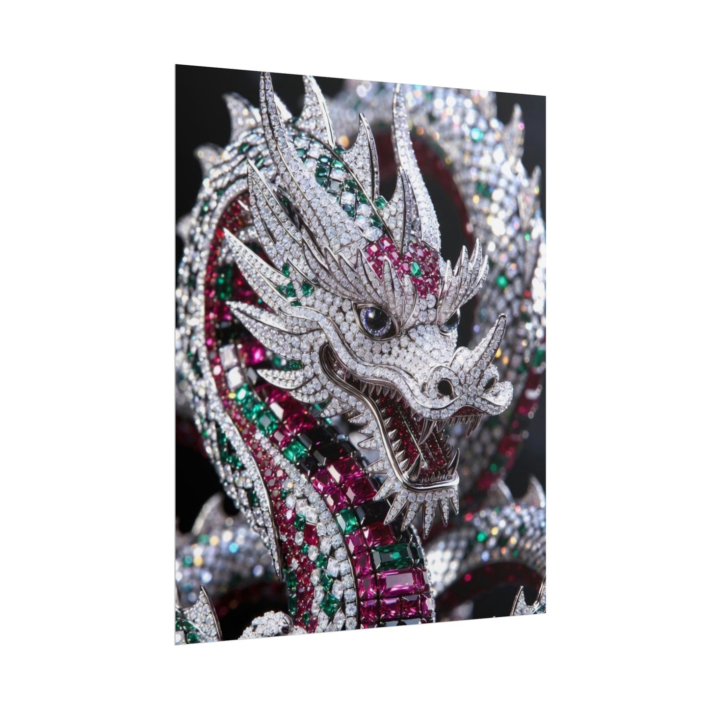 Dragon Jewel Poster — Luxury Gemstone Dragon Wall Art (Rolled Poster)