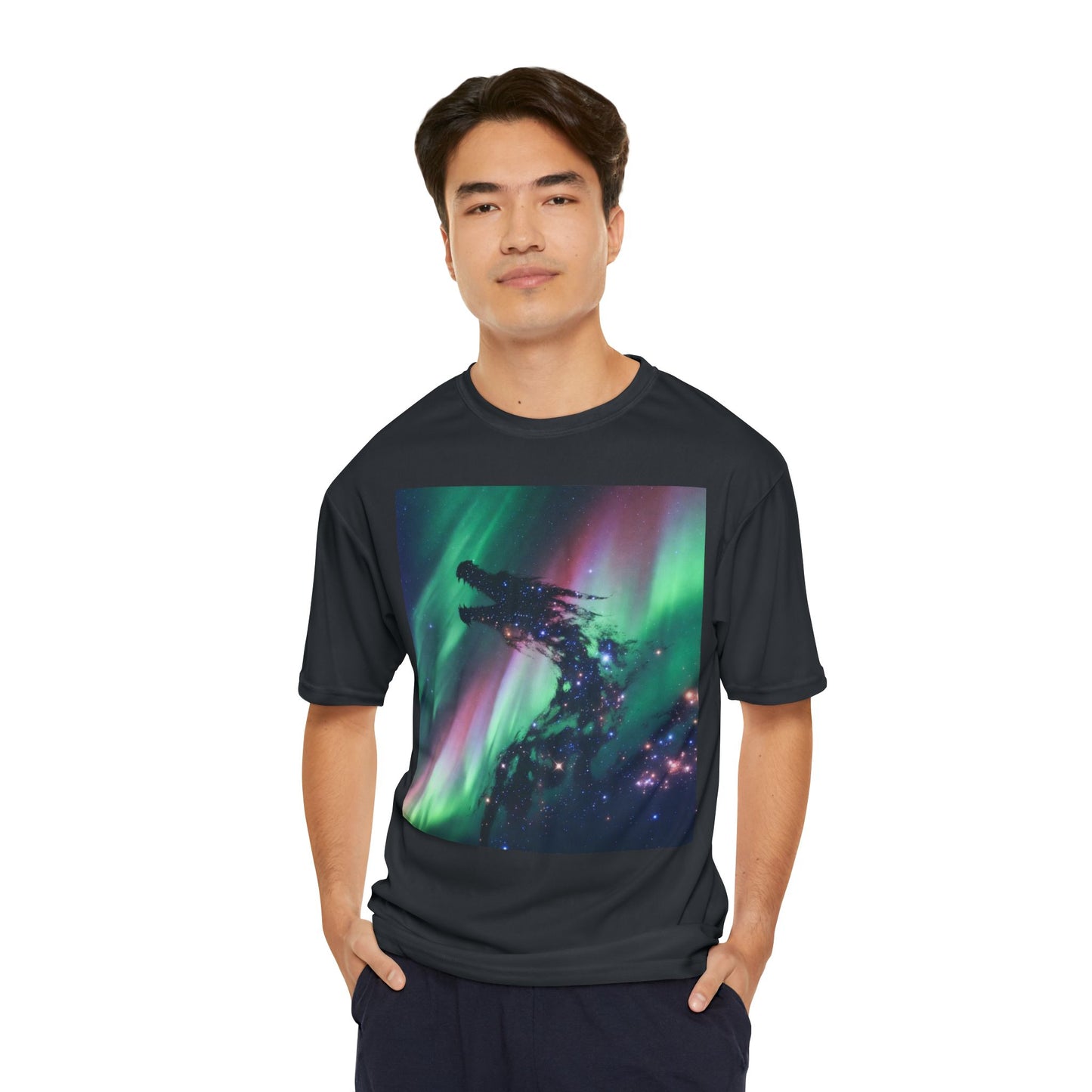 Aurora Dragon Performance T-Shirt — Northern Lights Dragon Graphic