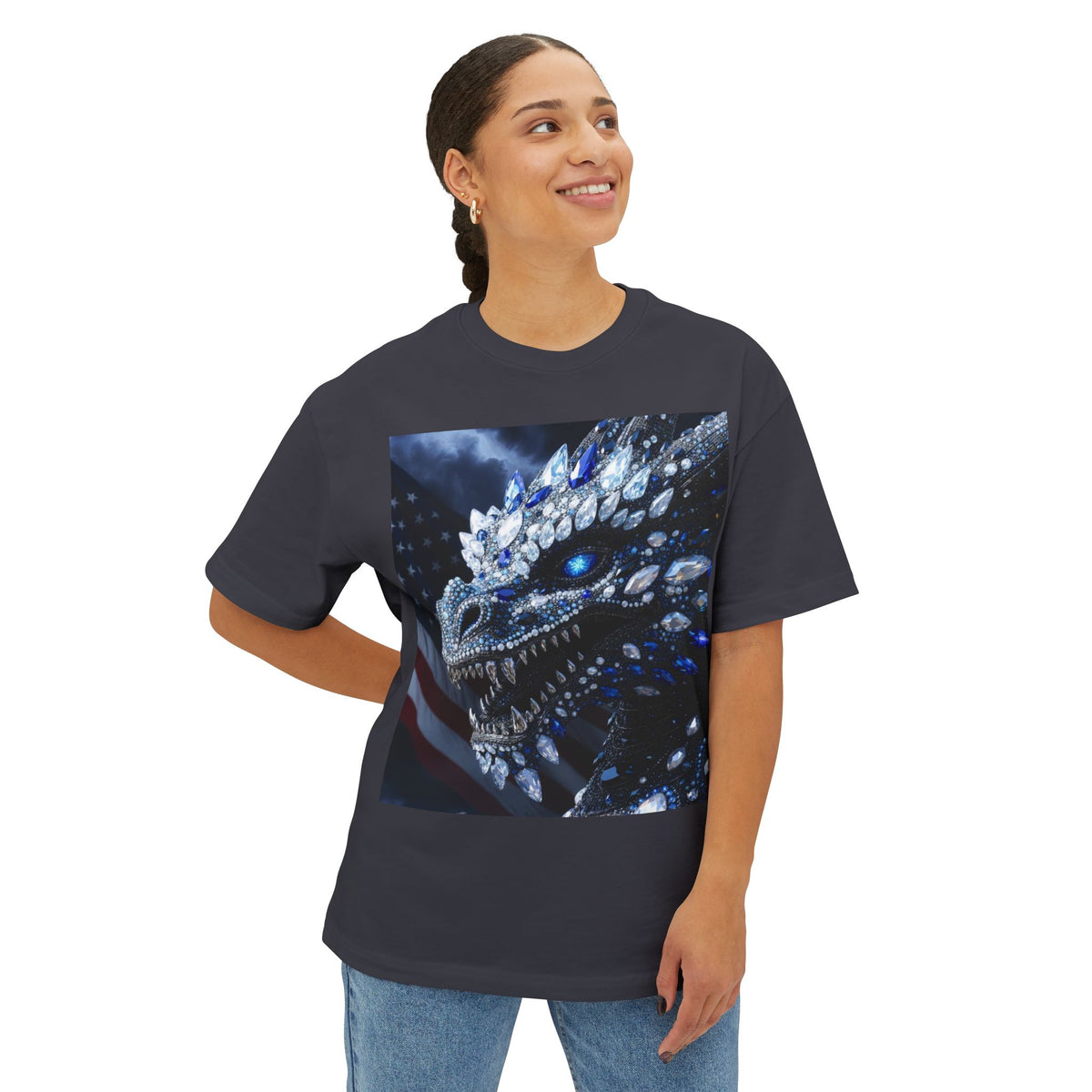 A Dragon USA 🇺🇸 Oversized Boxy Tee - Relaxed Fit Shirt for Casual Wear, Perfect Gift for Birthdays, Holidays, Lounge, Everyday Style, Uplifting [...]