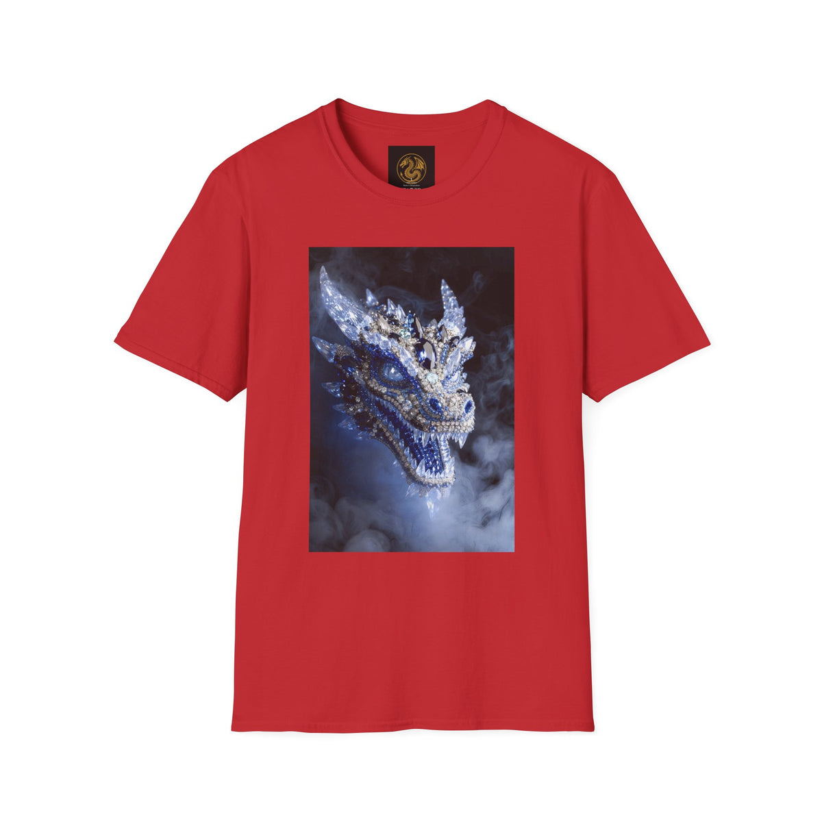 A Crystal Dragon Portrait T-Shirt — Mystical Blue Dragon Art Tee