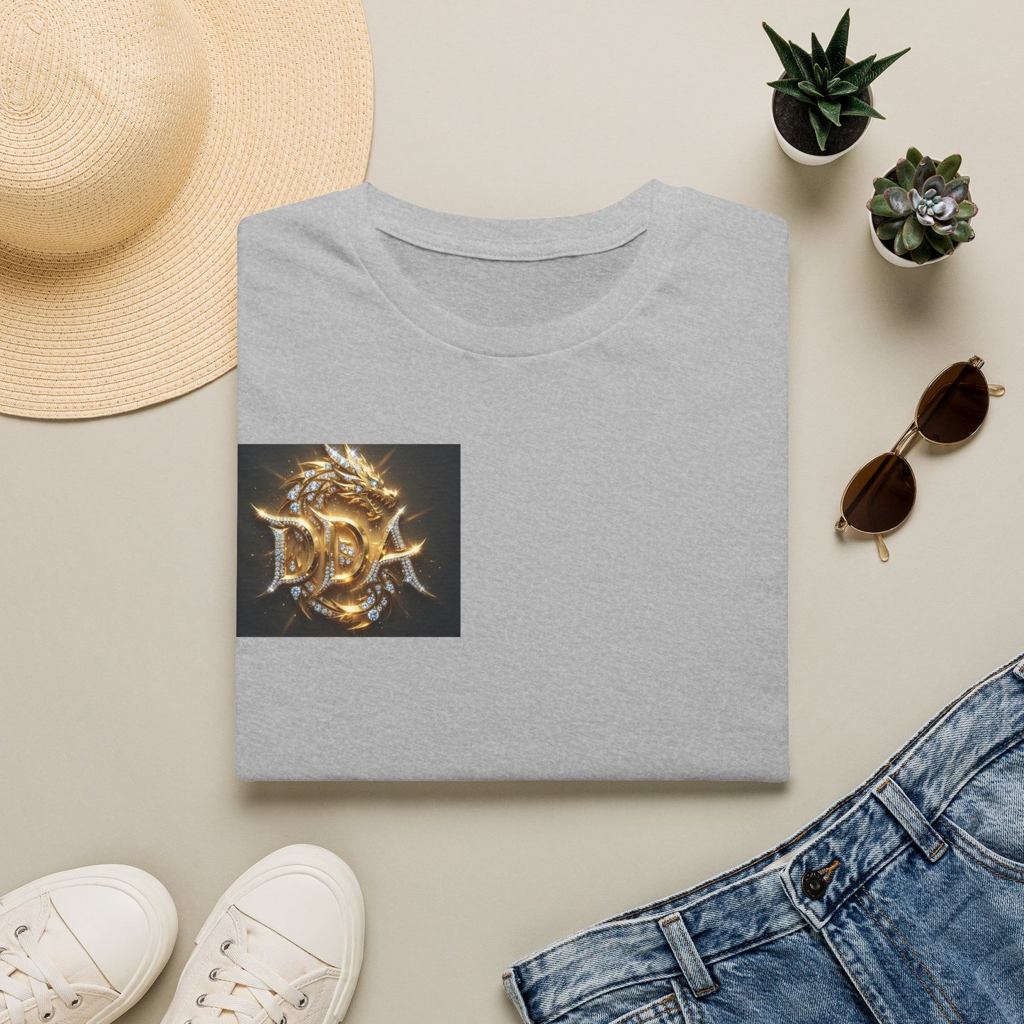 #1 seller DDA DIVINE DRAGON ARMOR T-Shirt — Golden Dragon Emblem Chest Logo, Fantasy Gaming Fan Tee