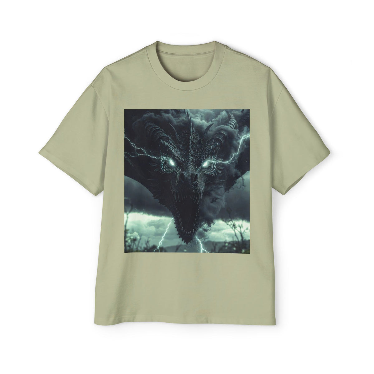 A Storm Dragon Graphic Tee — Dark Fantasy Oversized Men's T-Shirt
