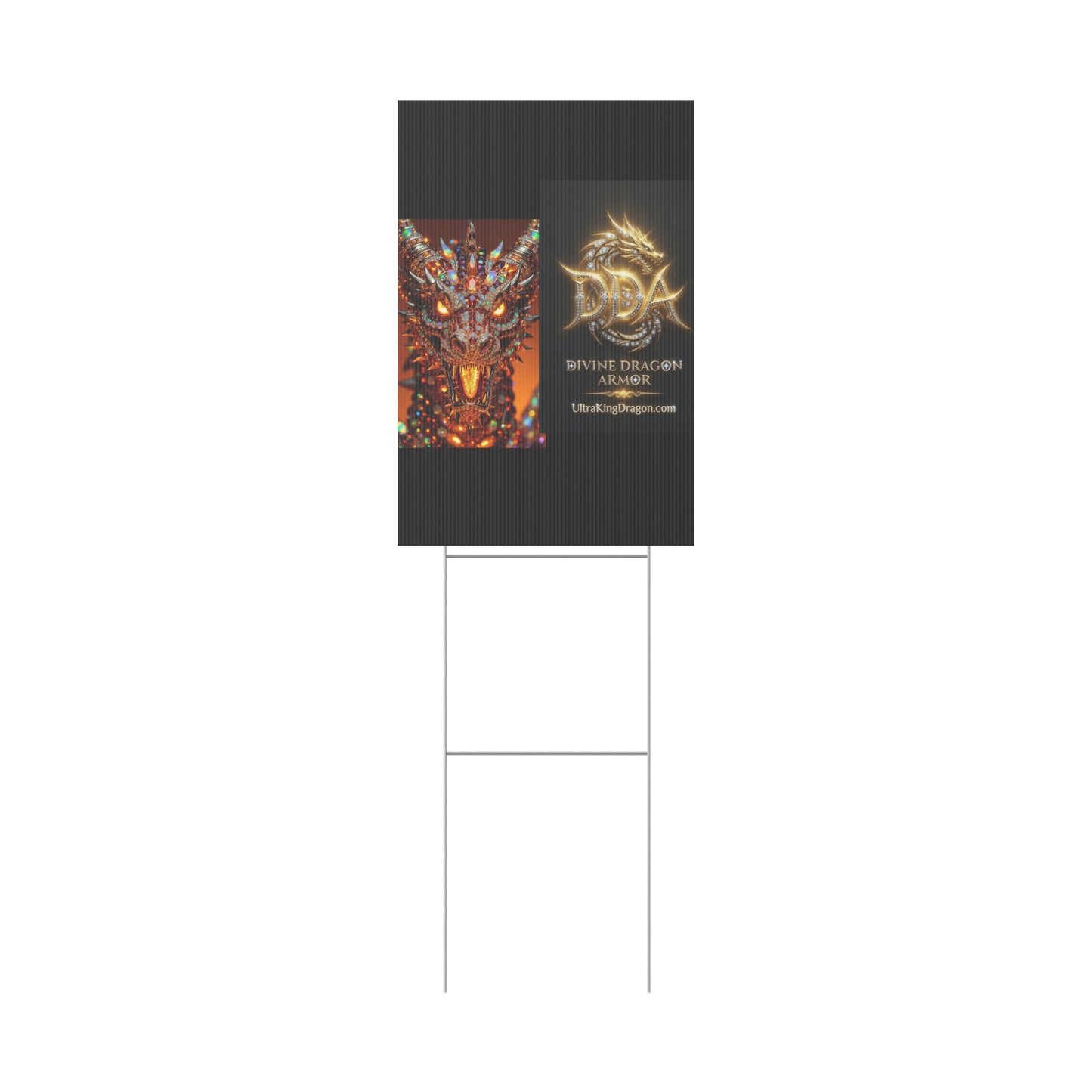 Dragon Collage Plastic Yard Sign — Mythical Fantasy Outdoor Decor